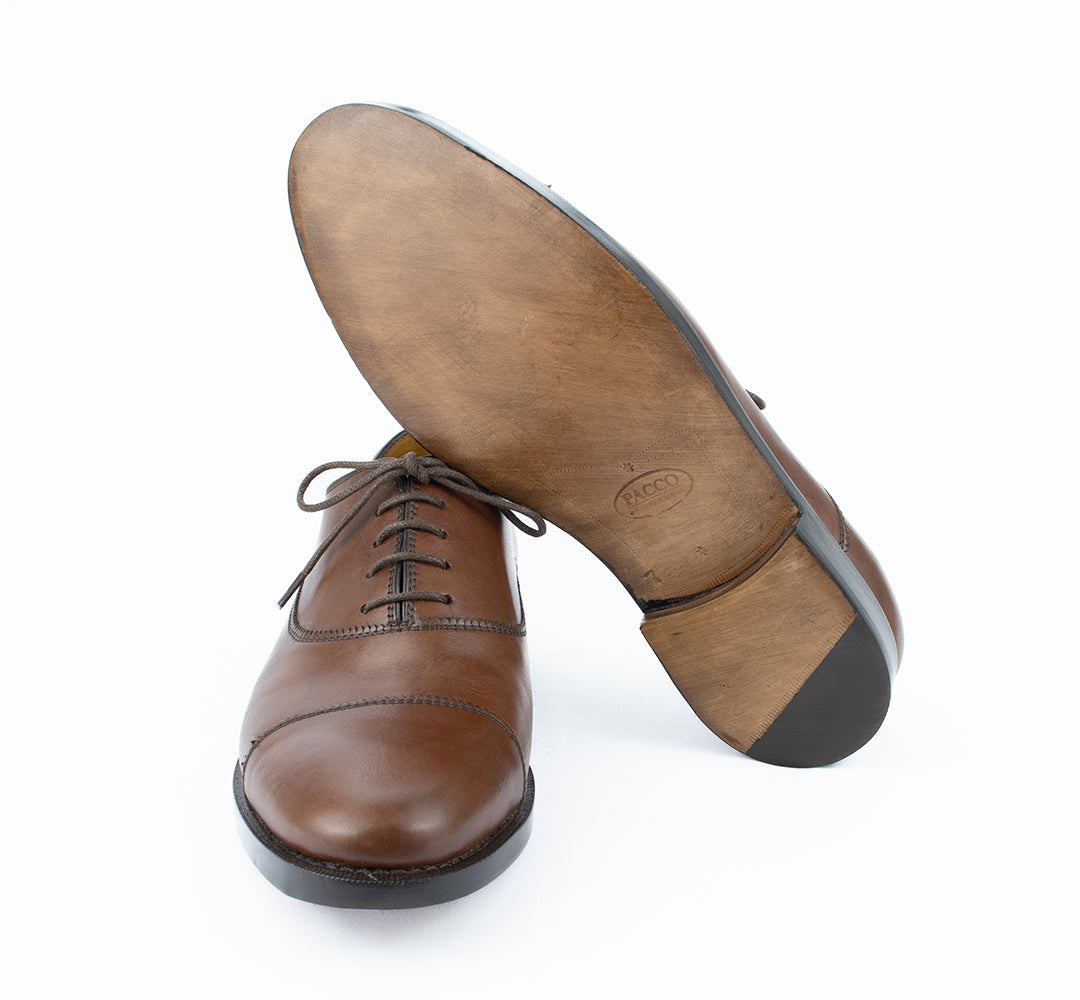 Oxford Cap Toe solado duplo Parker cor mahogany