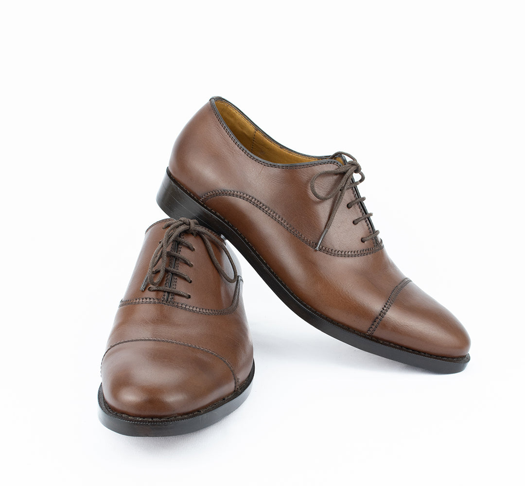 Oxford Cap Toe solado duplo Parker cor mahogany