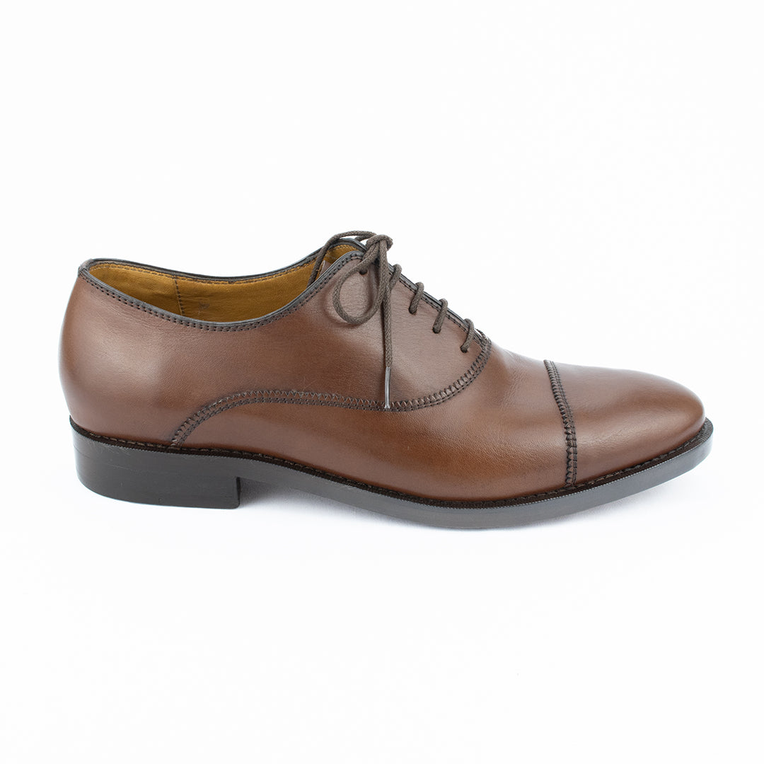 Oxford Cap Toe solado duplo Parker cor mahogany