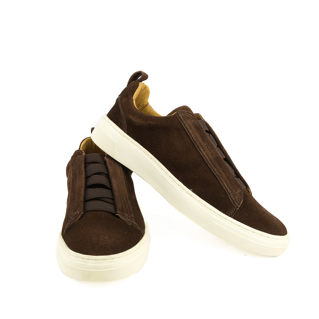 ÚLTIMOS PARES Sapatênis em camurça - cor marrom brownie