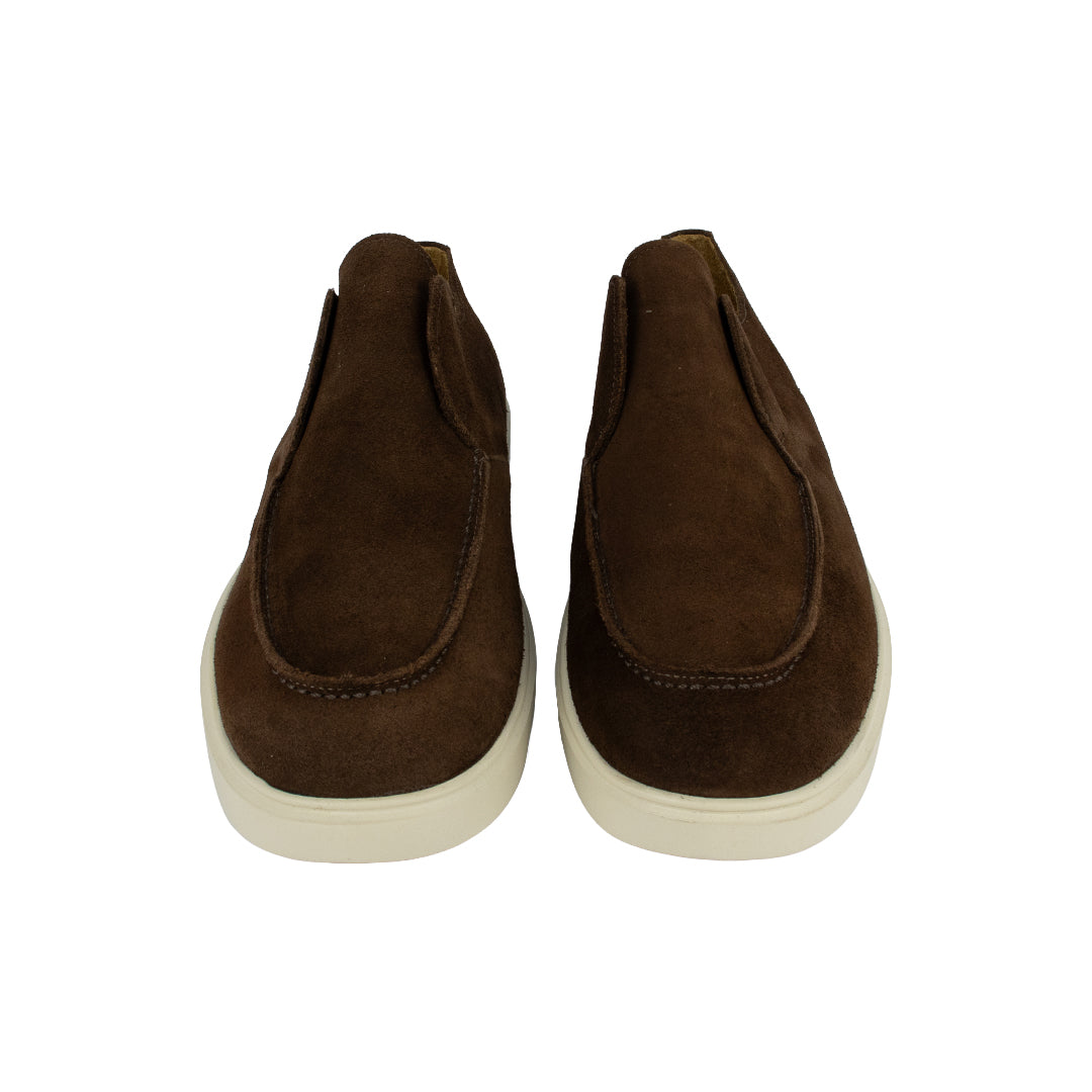 Derby Casual sem cadarços Rhavan em camurça - cor marrom brownie