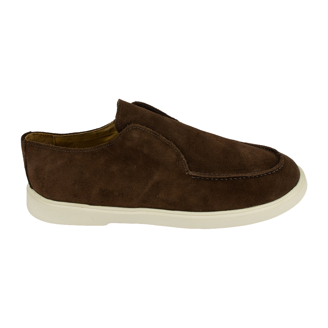 Derby Casual sem cadarços Rhavan em camurça - cor marrom brownie