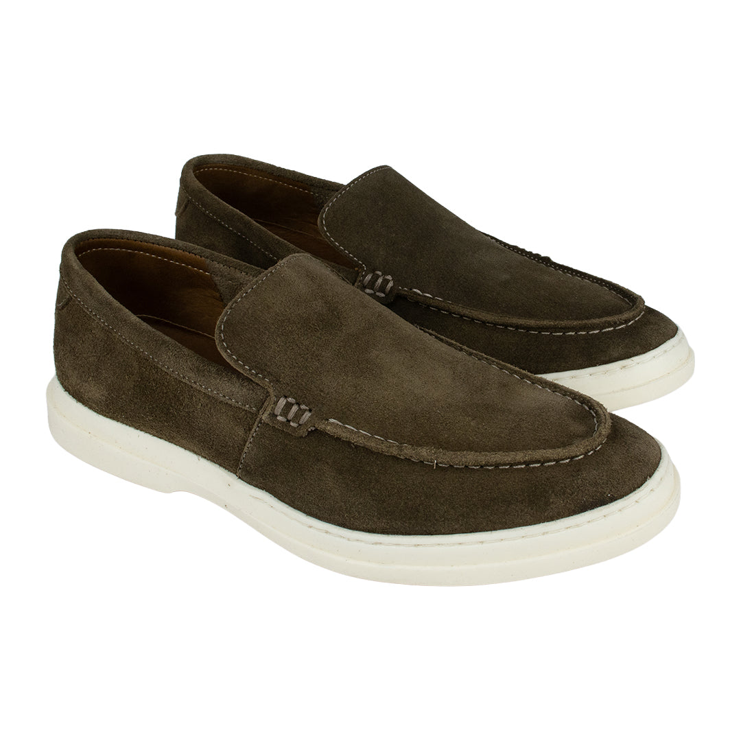Sapato Slip on Hiper Confortável em camurça - cor ocre