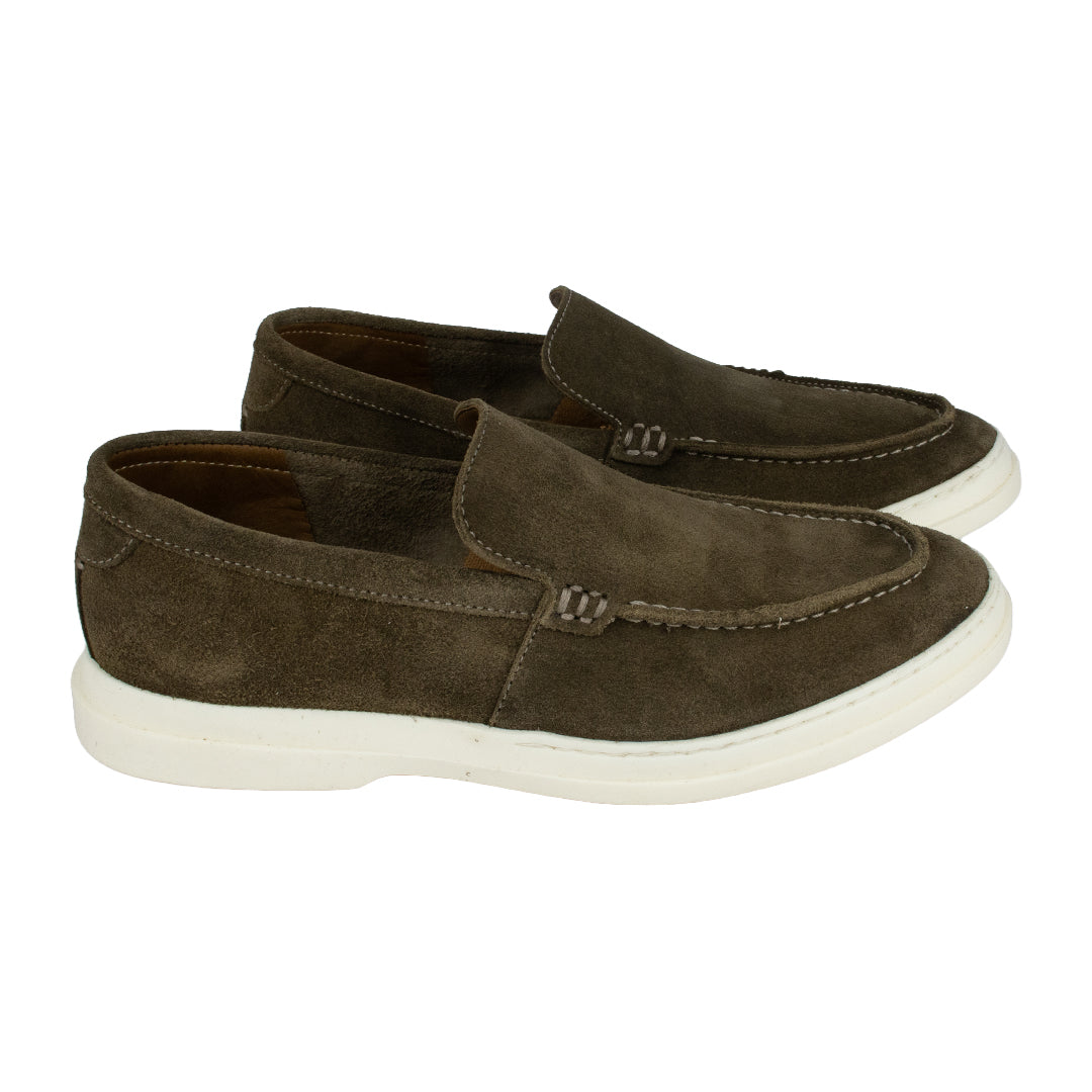 Sapato Slip on Hiper Confortável em camurça - cor ocre
