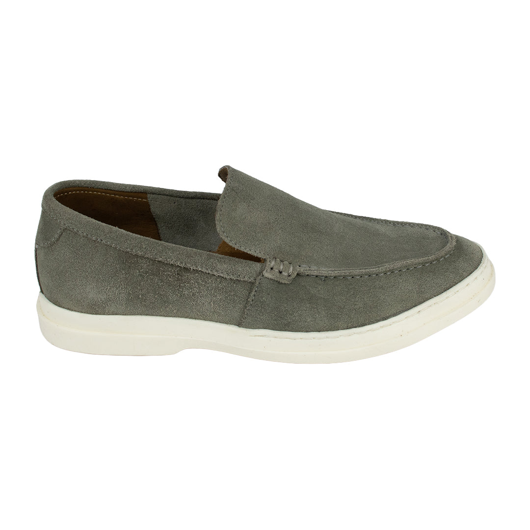 Sapato Slip on Hiper Confortável em camurça - cor cimento