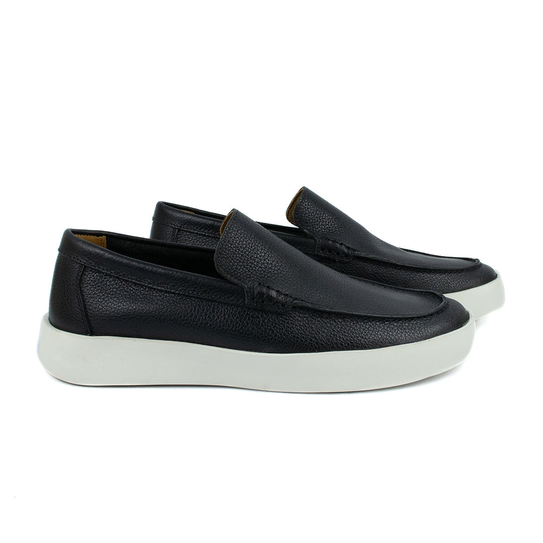 Novo Slip On Float couro Granulado - cor Preto