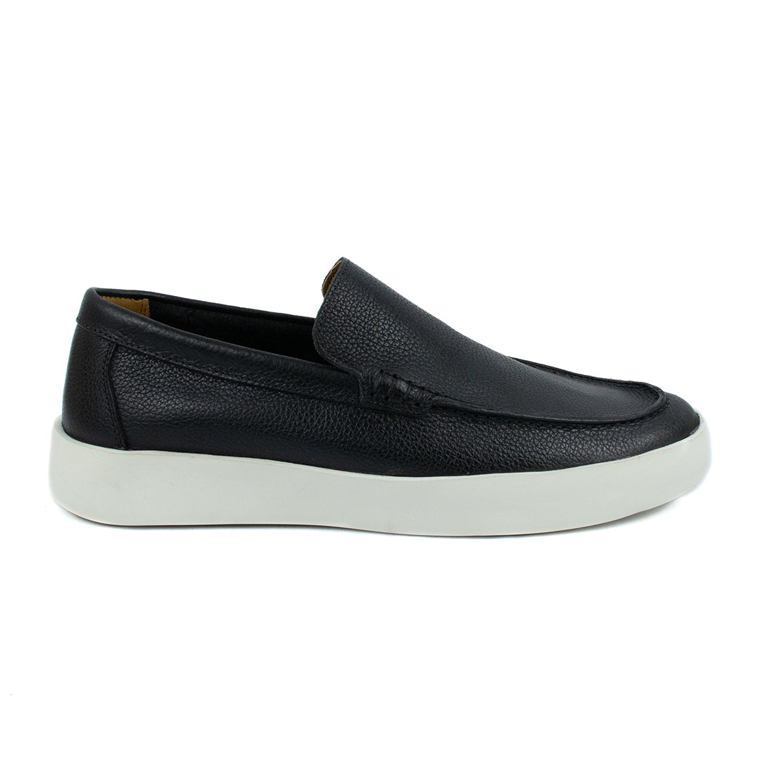 Novo Slip On Float couro Granulado - cor Preto