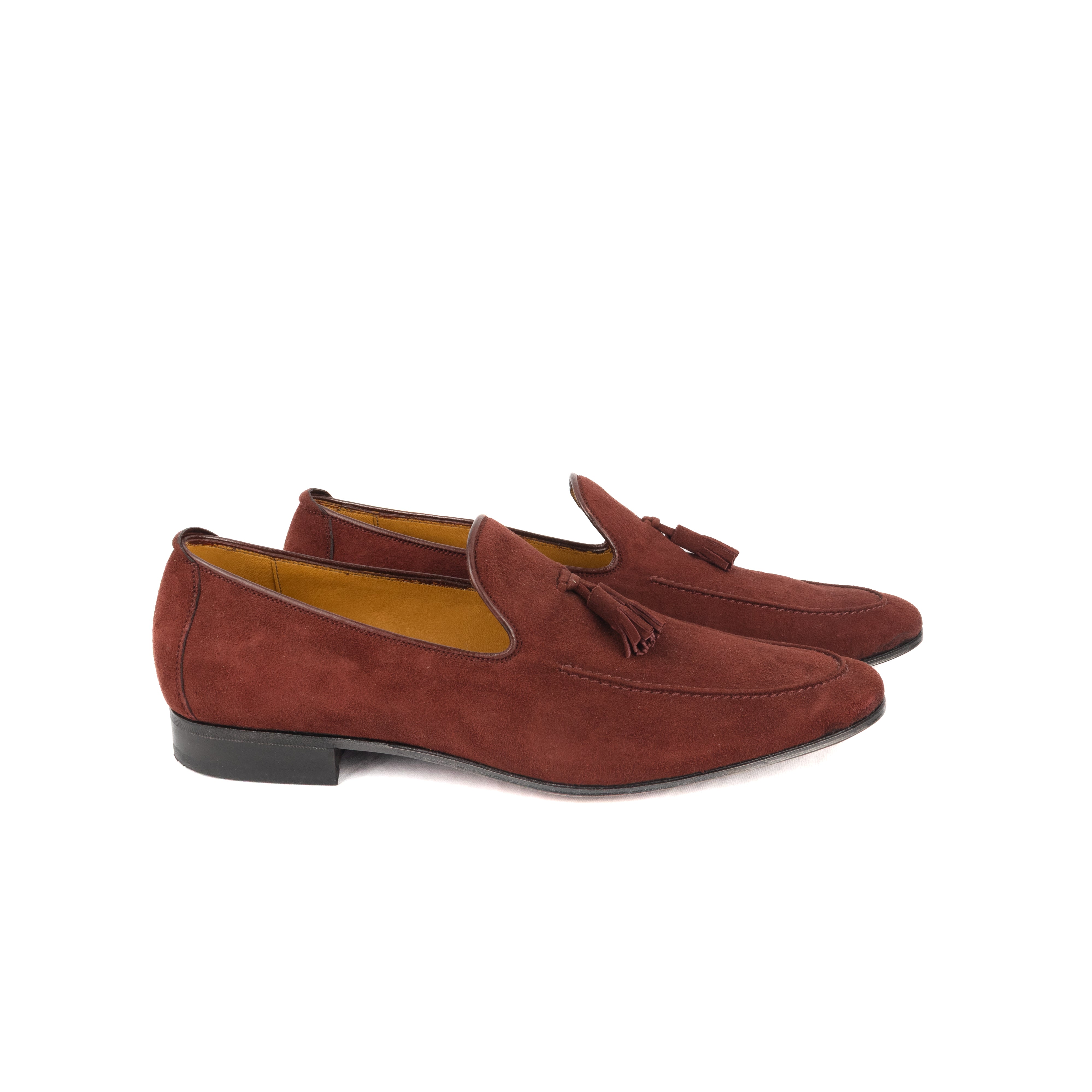 Último par tamanho 40 Tassel Loafer Martino - em camurça cor Merlot