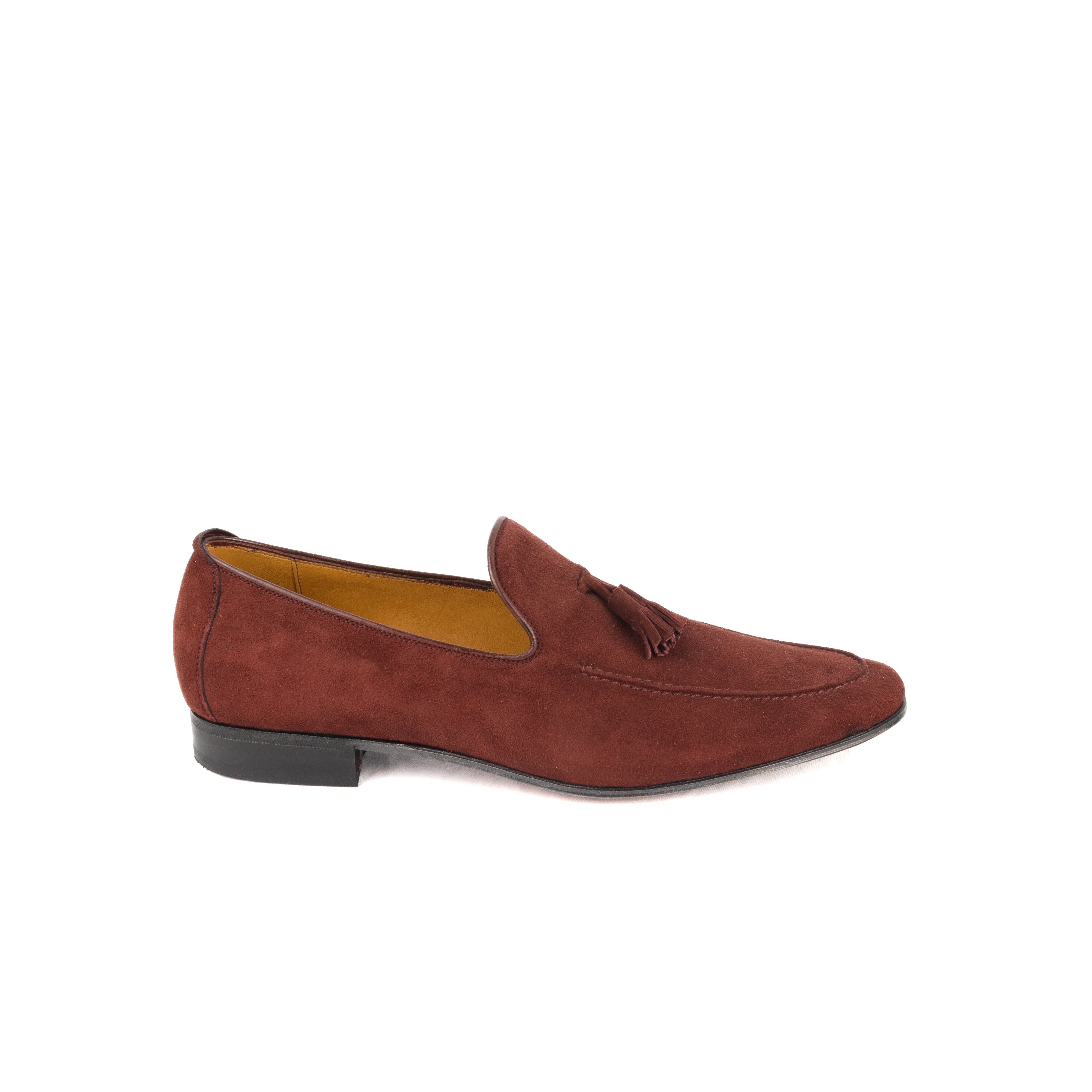 Último par tamanho 40 Tassel Loafer Martino - em camurça cor Merlot