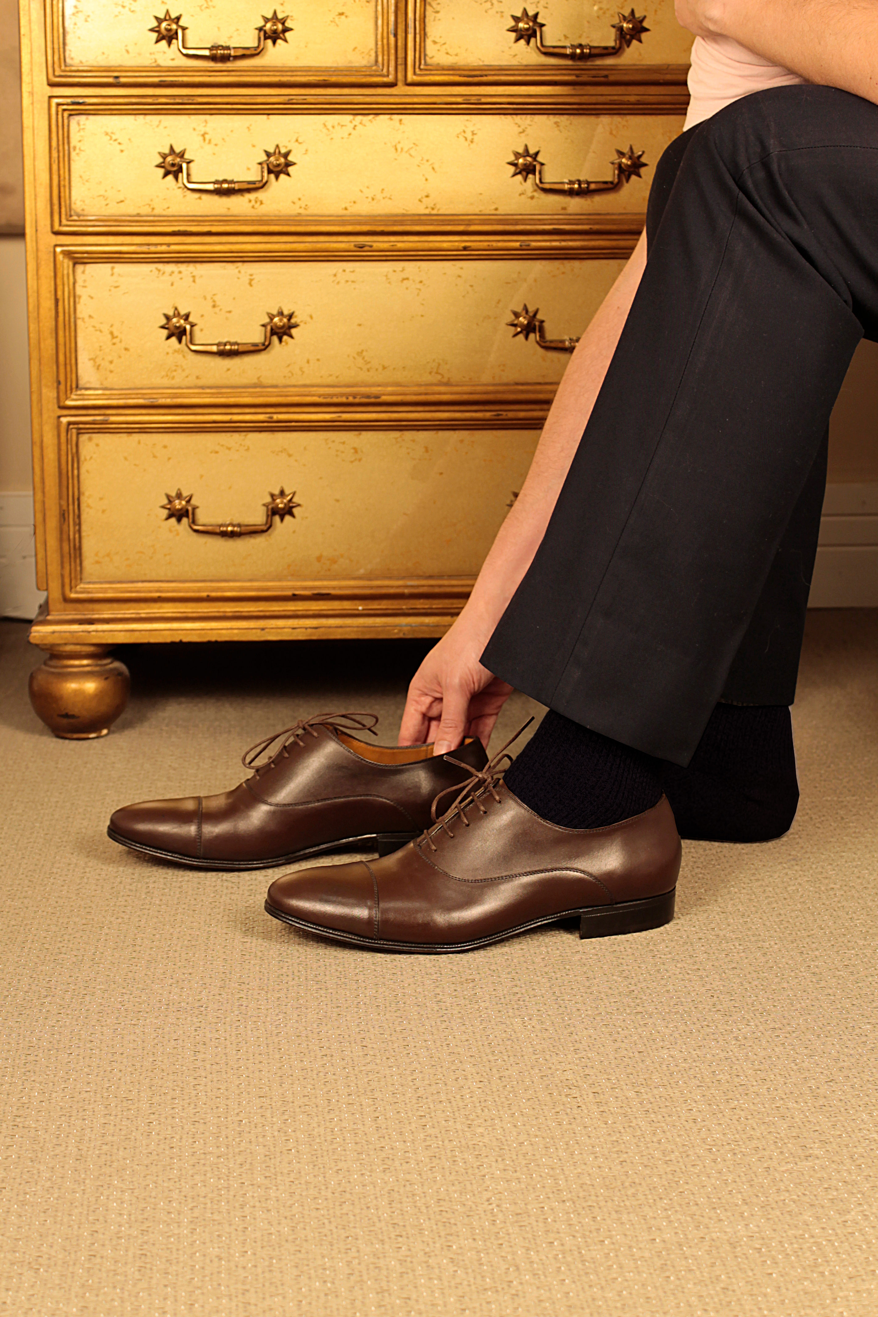 Oxford Cap Toe Matteo em Cromo Alemão cor marrom café