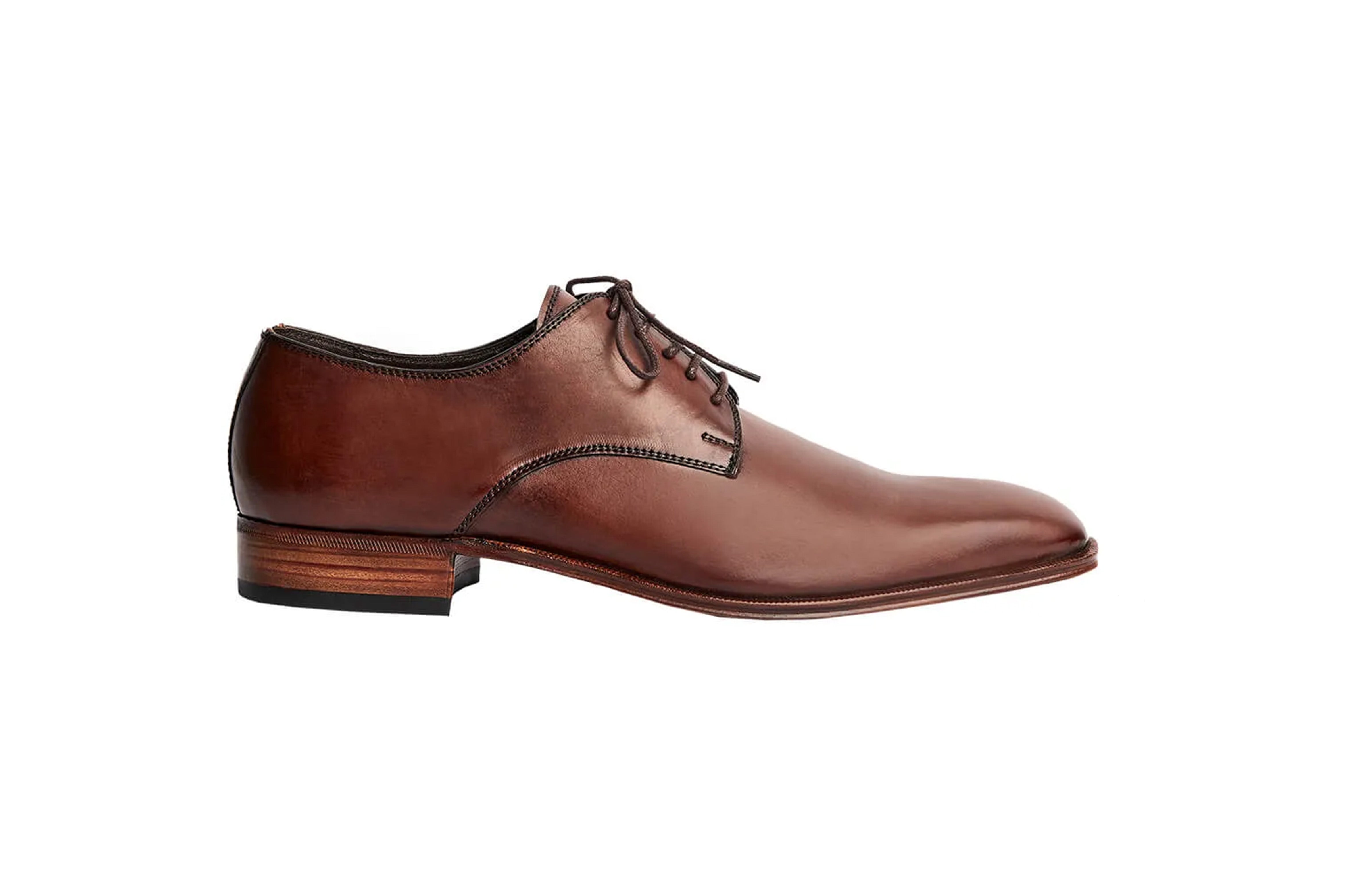 Derby Plain Toe Social - Pietro cor artesanal Mogno