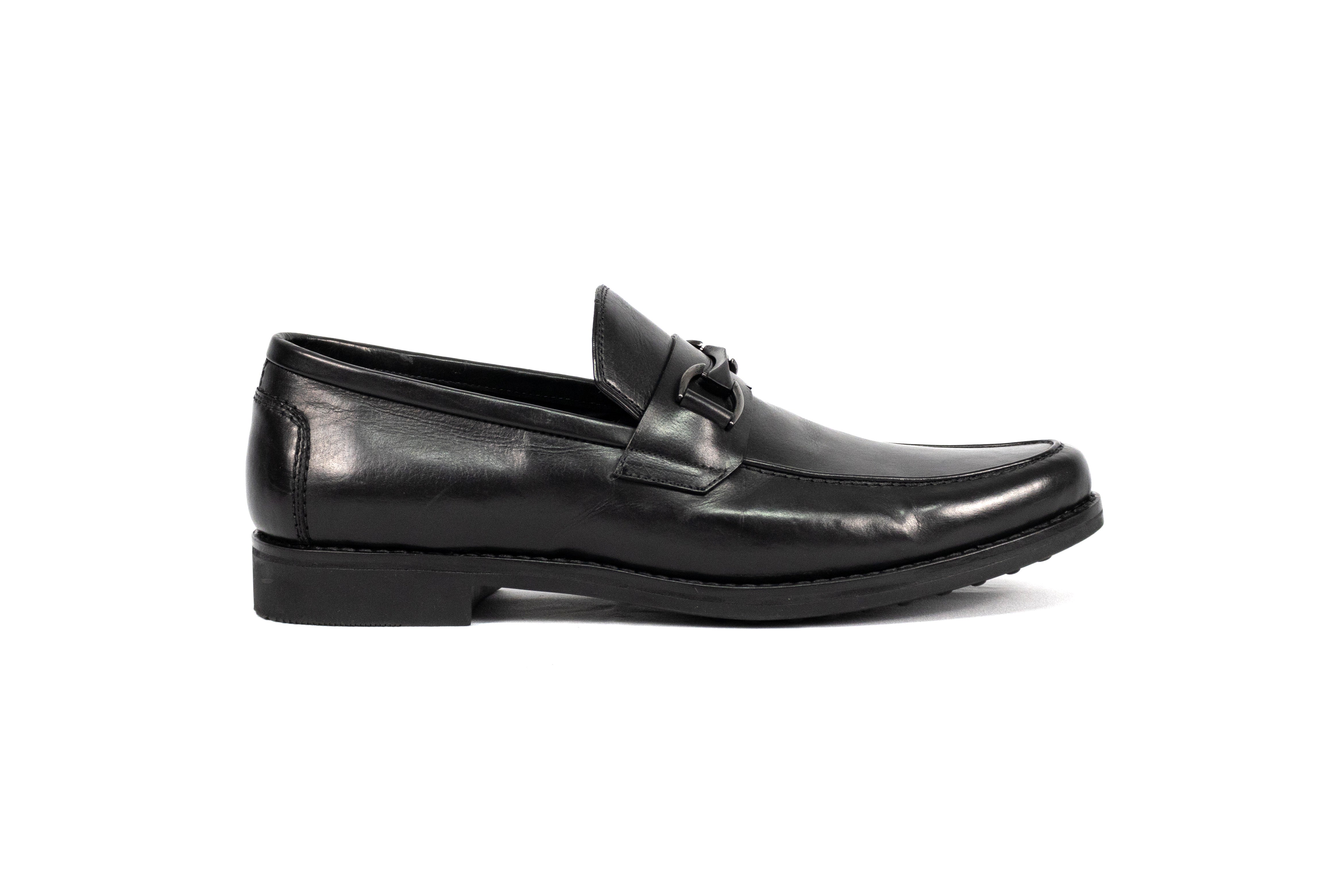 Loafer Horsebit Luigi - solado de borracha cor preto