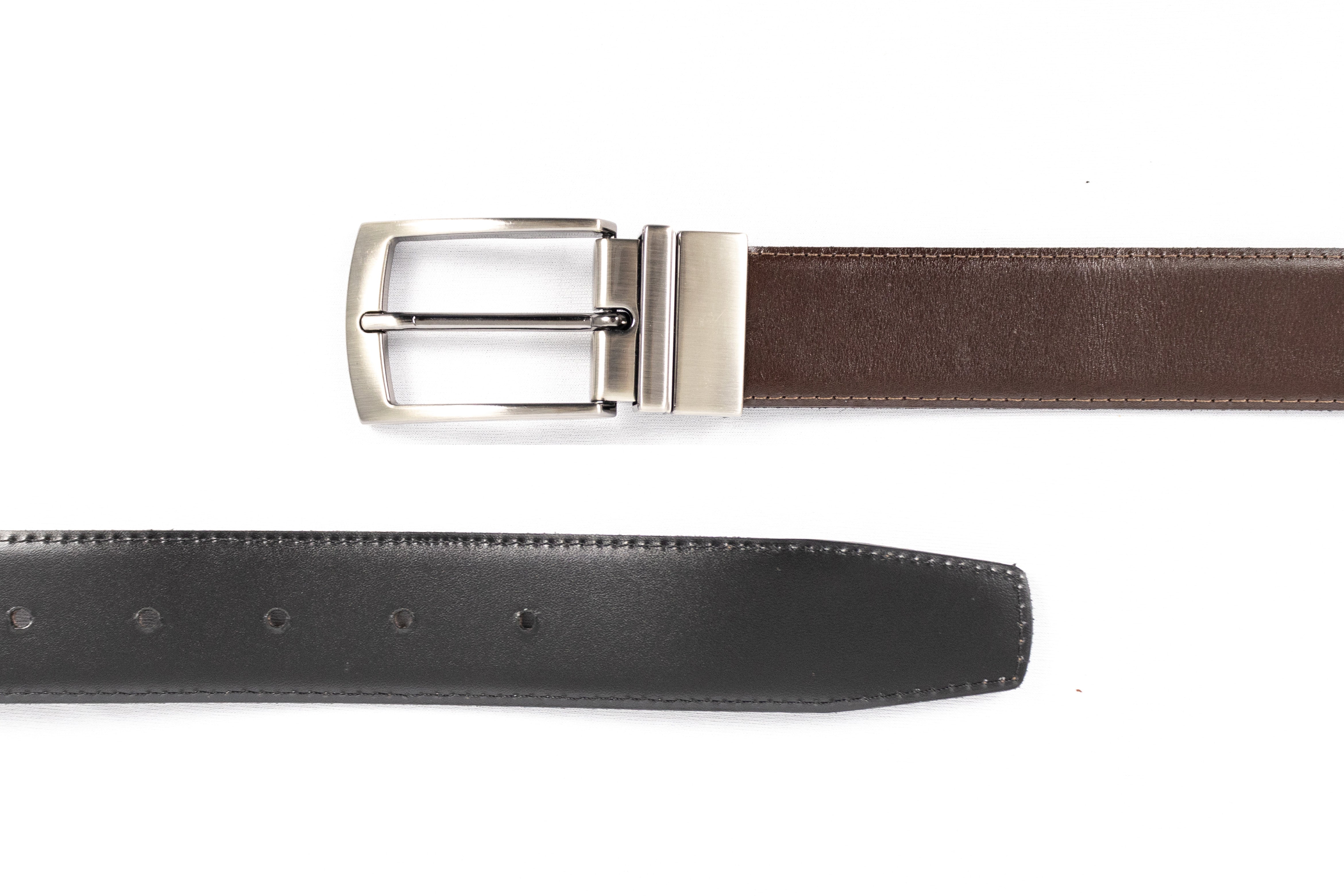 Social Double Face Belt - Black with Coffee Brown