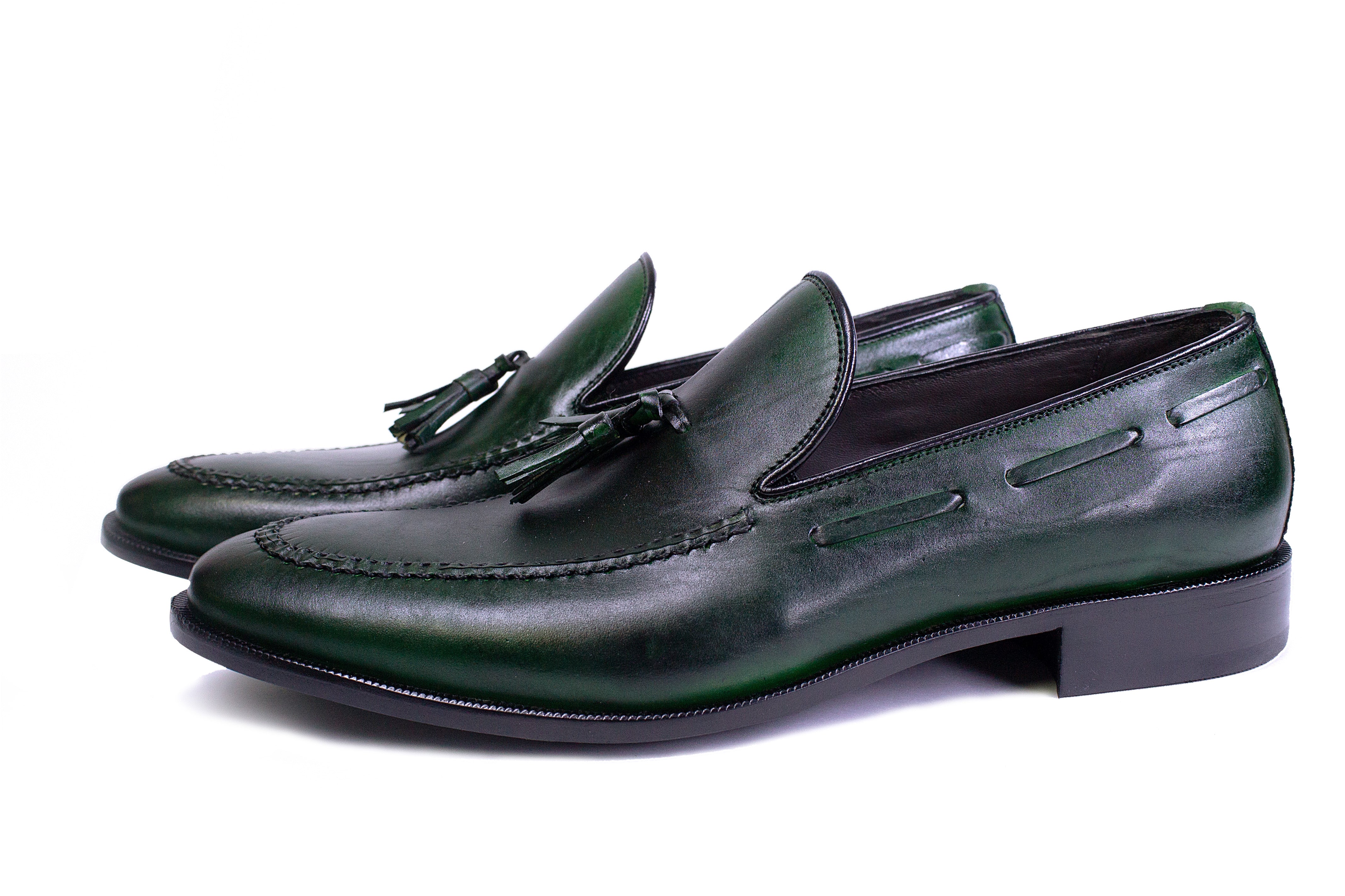 Tassel Loafer Clássico  - Winston cor artesanal Verde