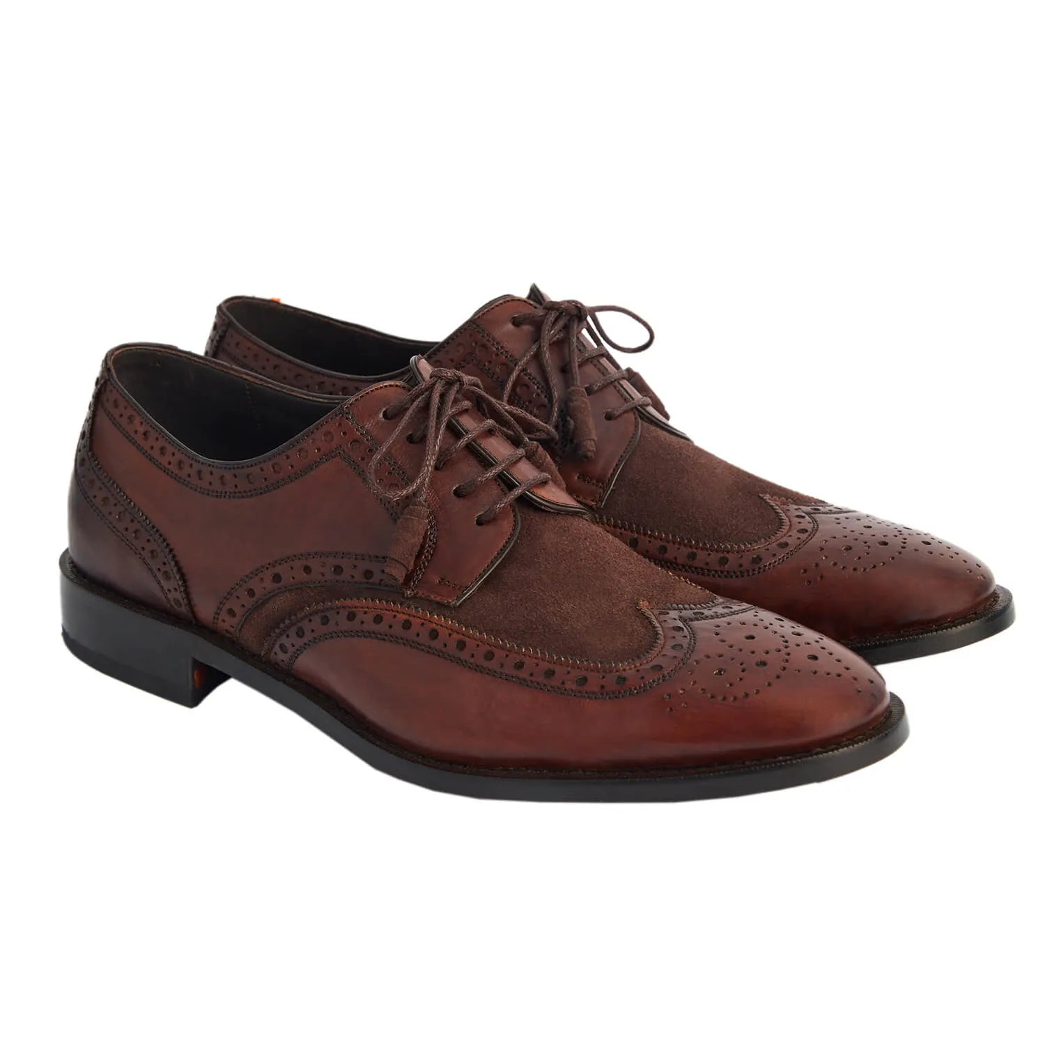 Derby Brogue Bicolor Wellington cores Mogno com Marrom Café