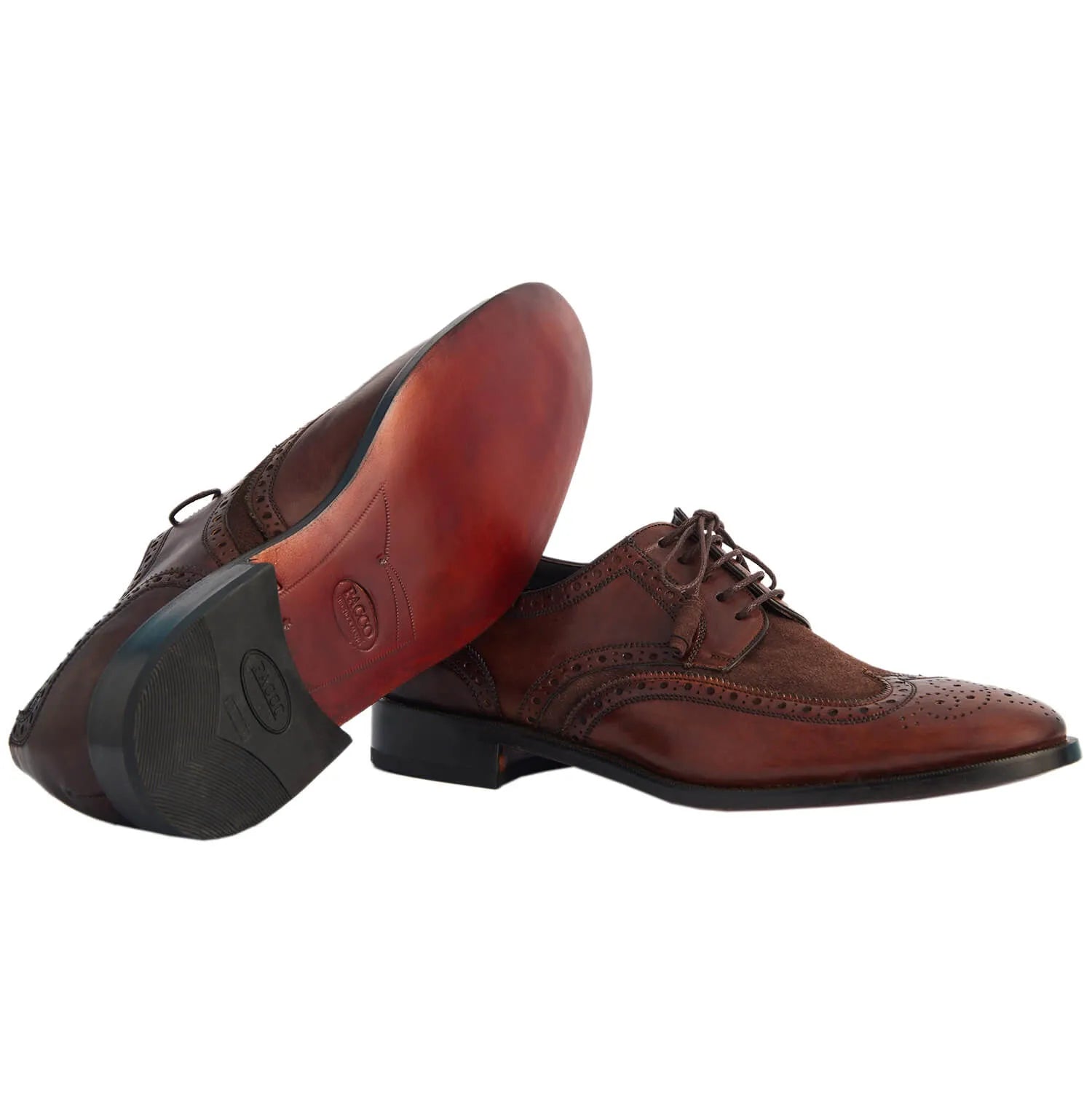 Derby Brogue - Wellington Caoba y Marrón Café