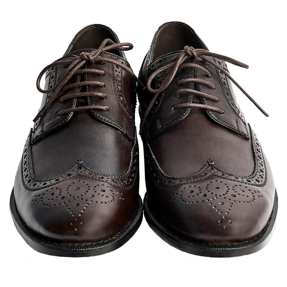 Derby Brogue - Wellington cor artesanal Marrom Café