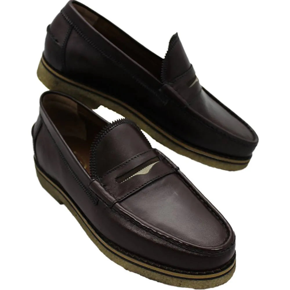 Moccasin College - Athos Sole in Natural Crepe