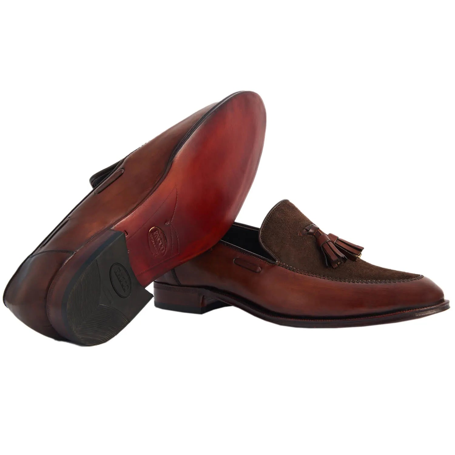 Tassel Loafer estilo Italiano - Dante cores Mogno e Marrom Café