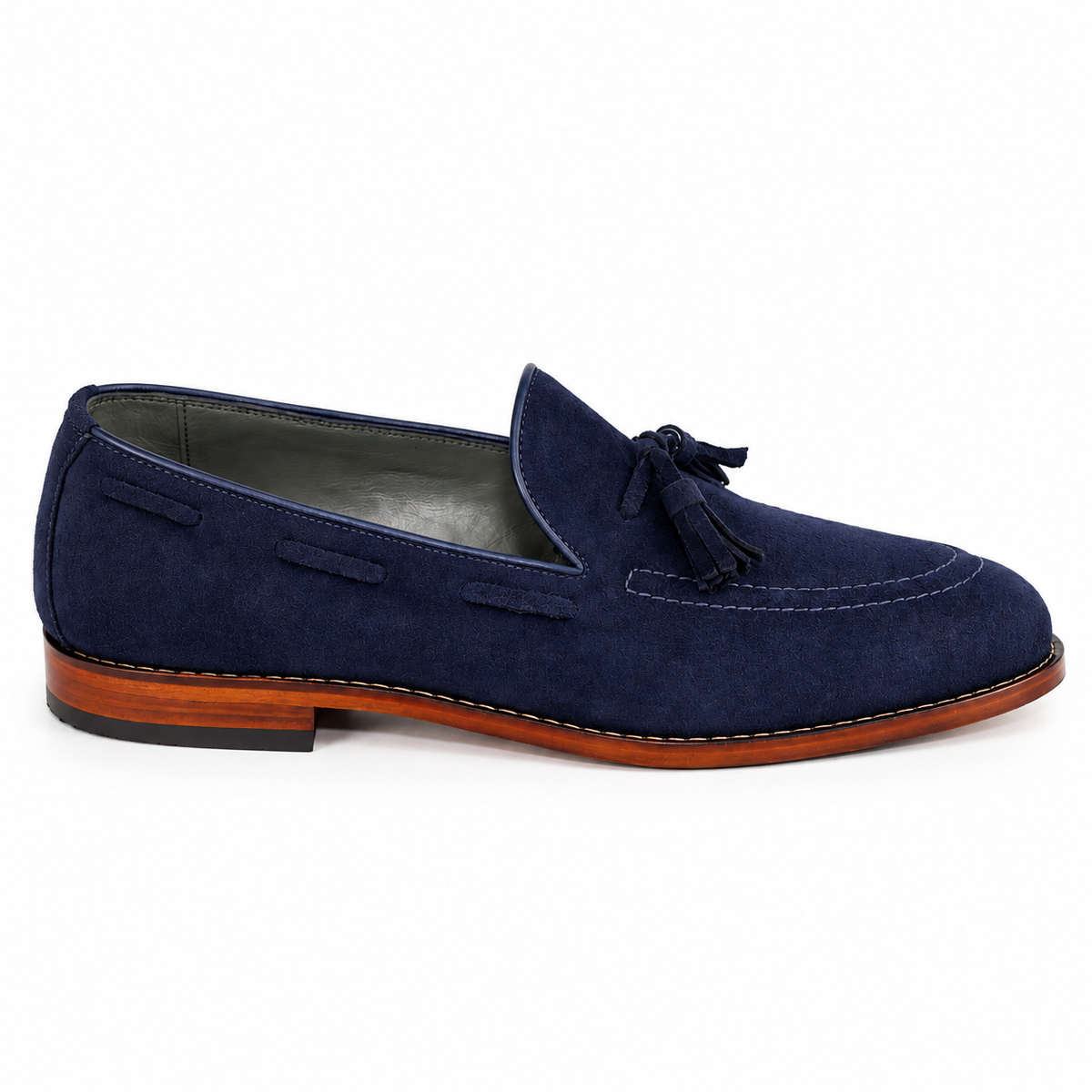 Tassel Loafer Windsor em camurça suede - cor Azul Índigo