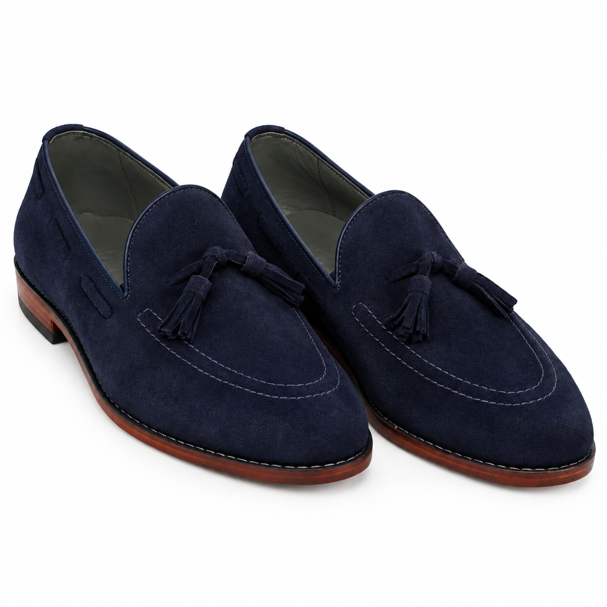 Tassel Loafer Windsor em camurça suede - cor Azul Índigo