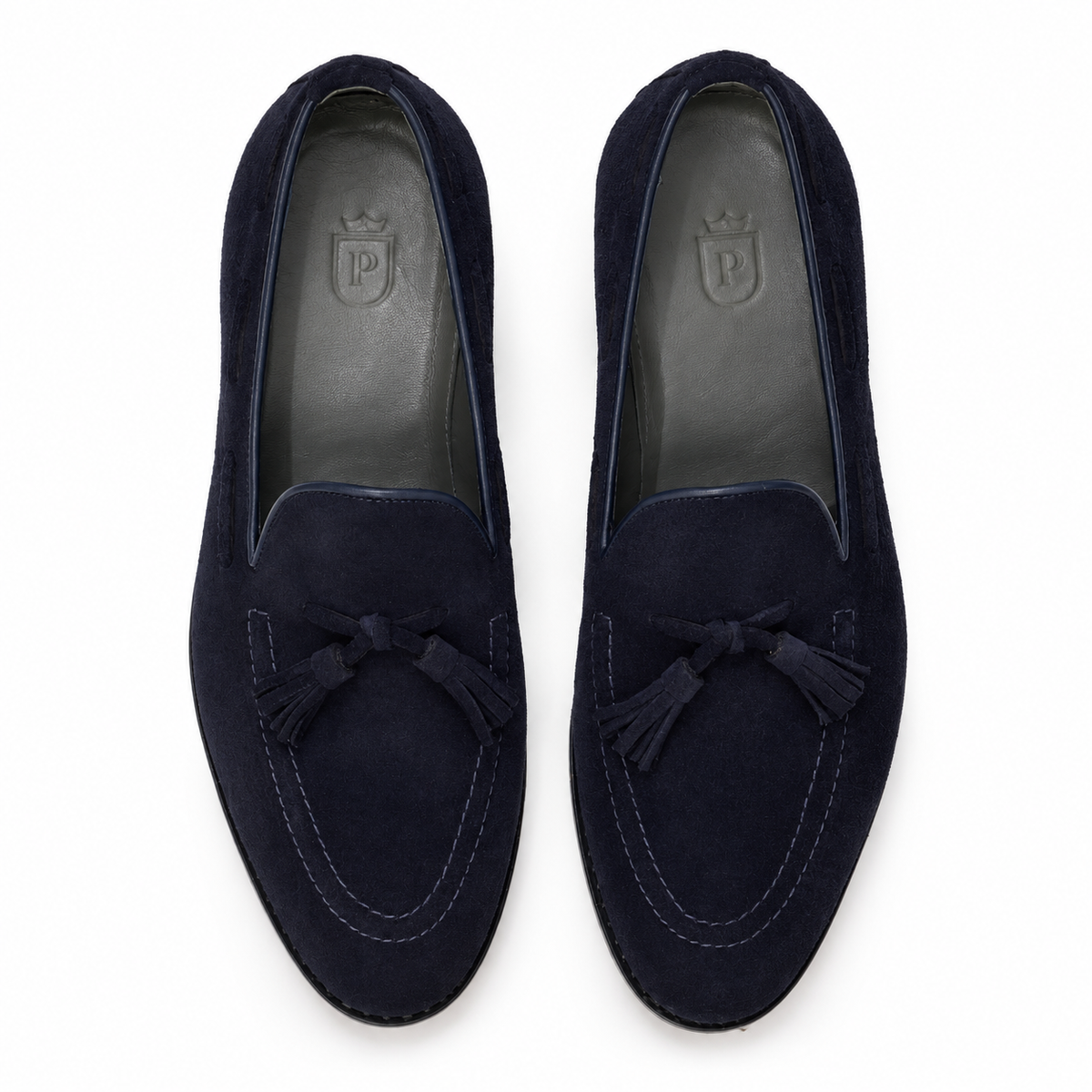 Tassel Loafer Windsor em camurça suede - cor Azul Índigo
