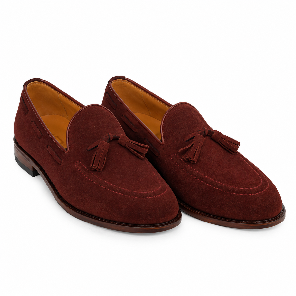 Tassel Loafer Windsor em camurça suede - cor Marsalla