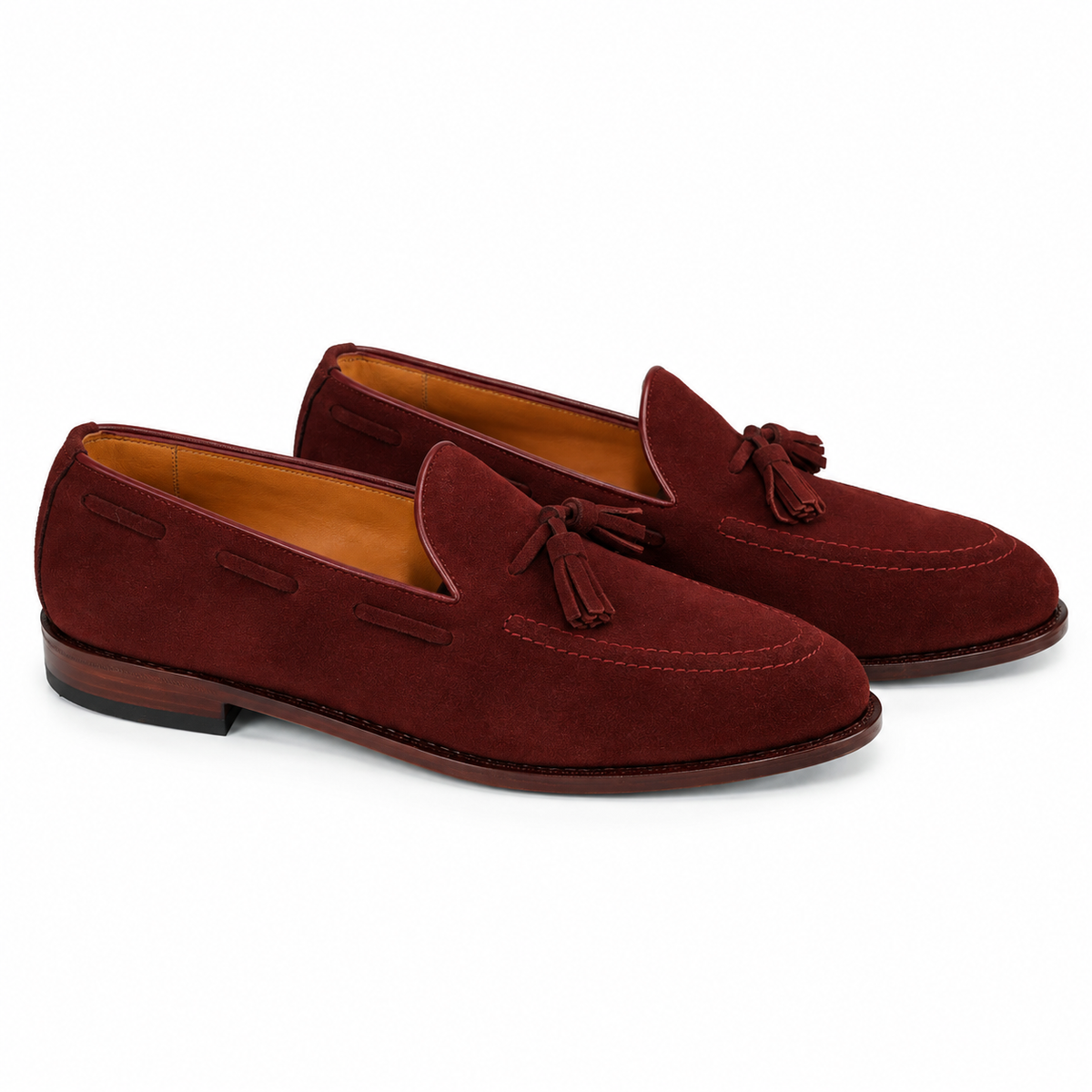 Tassel Loafer Windsor em camurça suede - cor Marsalla