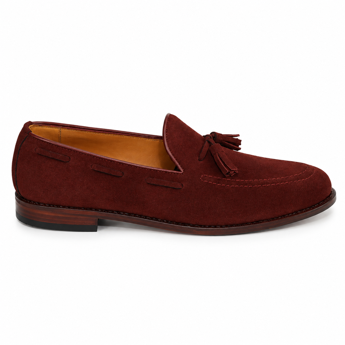 Tassel Loafer Windsor em camurça suede - cor Marsalla