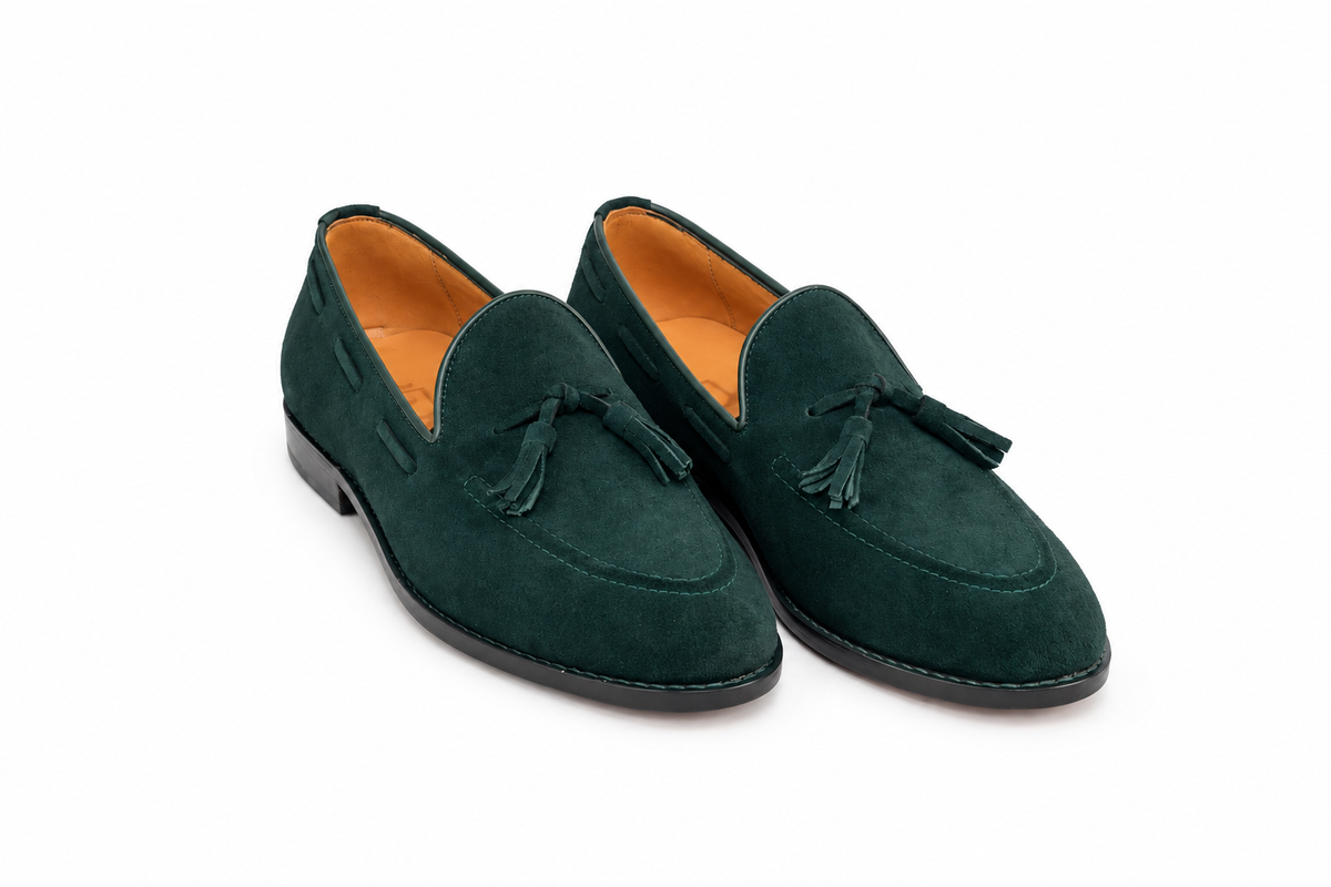 Tassel Loafer Windsor em camurça suede - cor Verde
