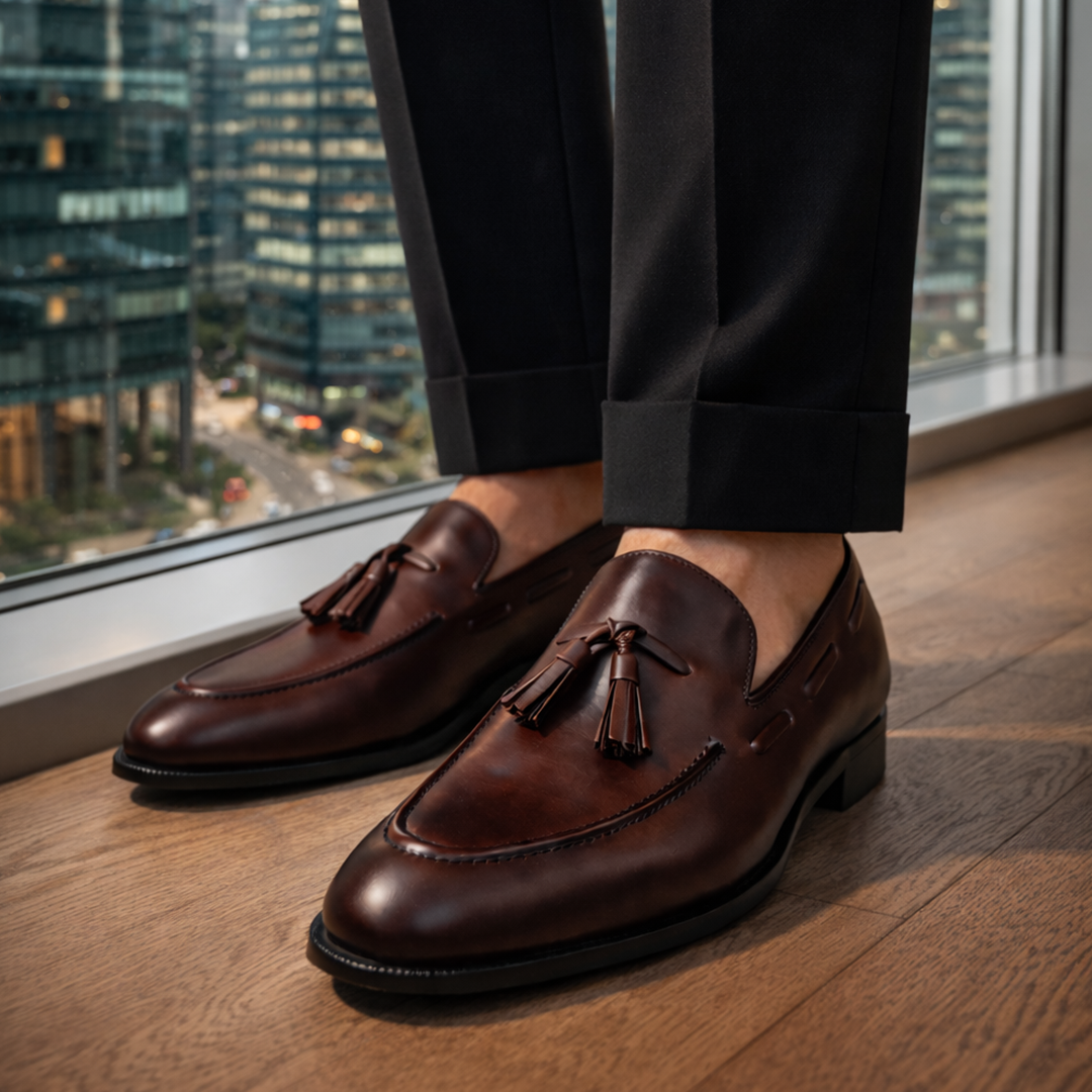Clássico Tassel Loafer Windsor - cor artesanal vinho