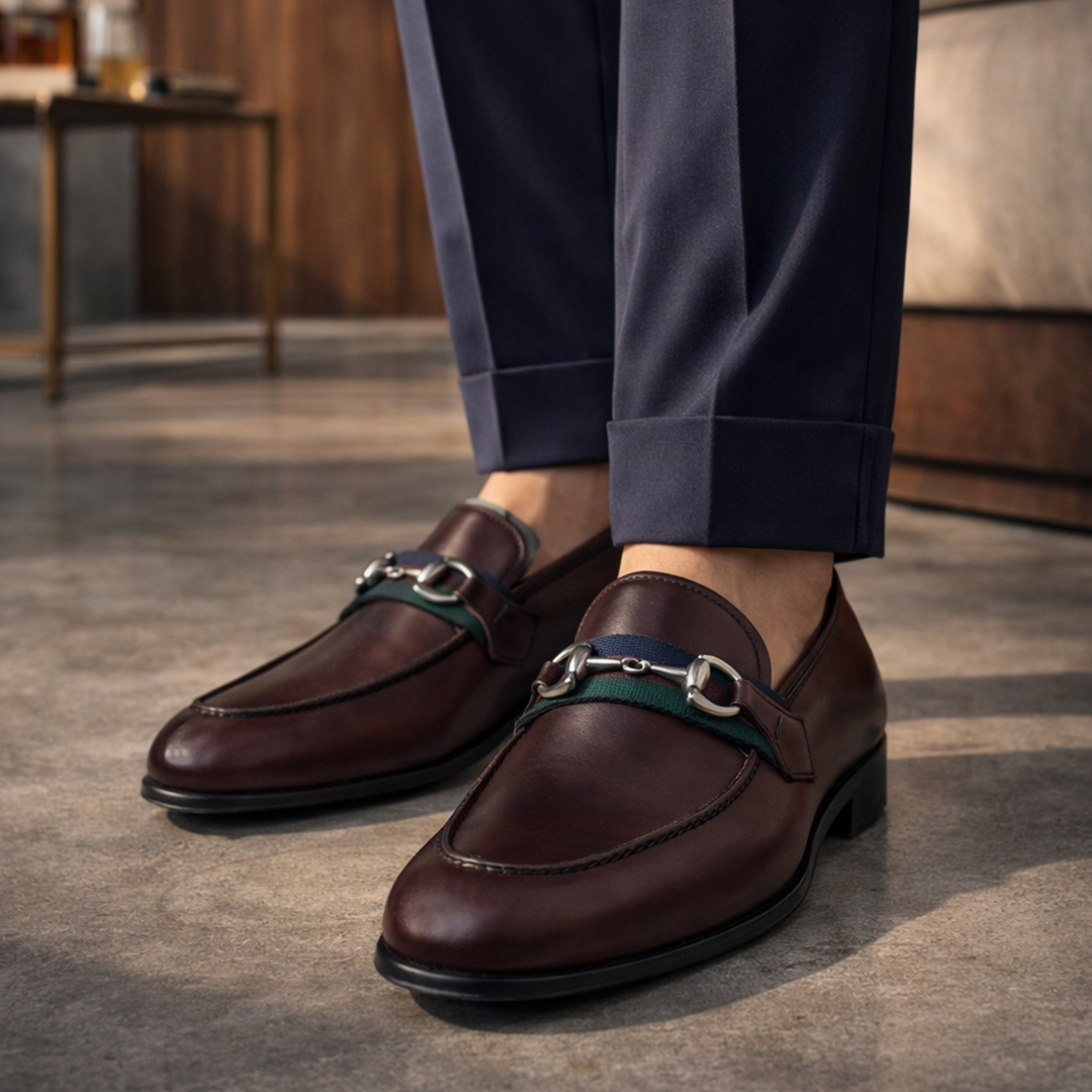 Mocassim estilo italiano Luca cor artesanal vinho