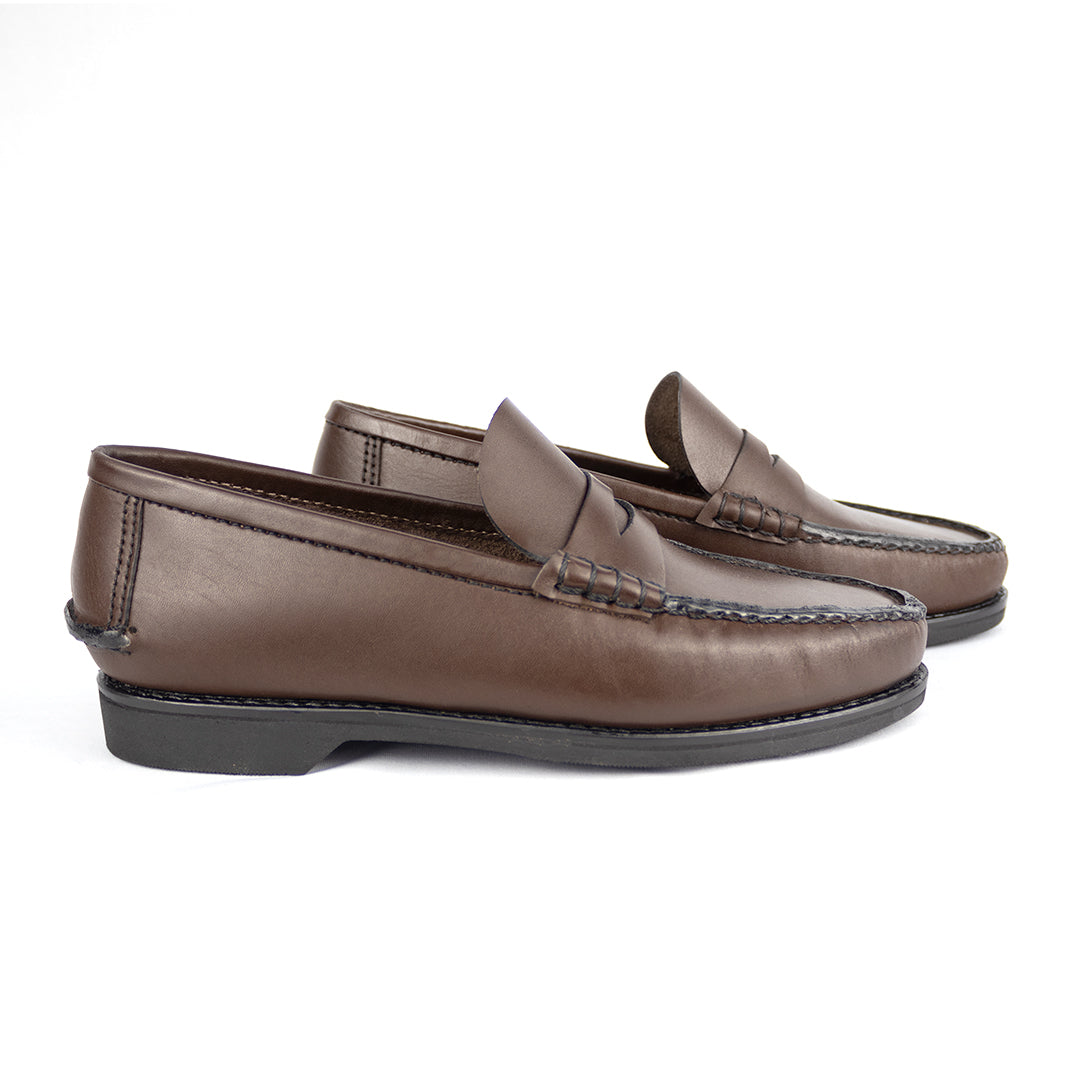 Argentine Moccasin - Cordoba Coffee Brown Rubber Soles