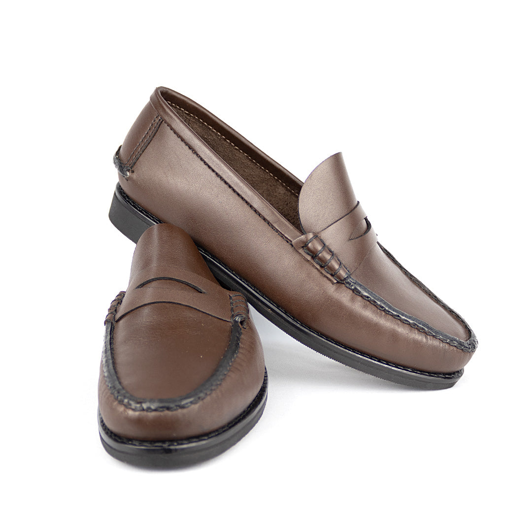 Argentine Moccasin - Cordoba Coffee Brown Rubber Soles
