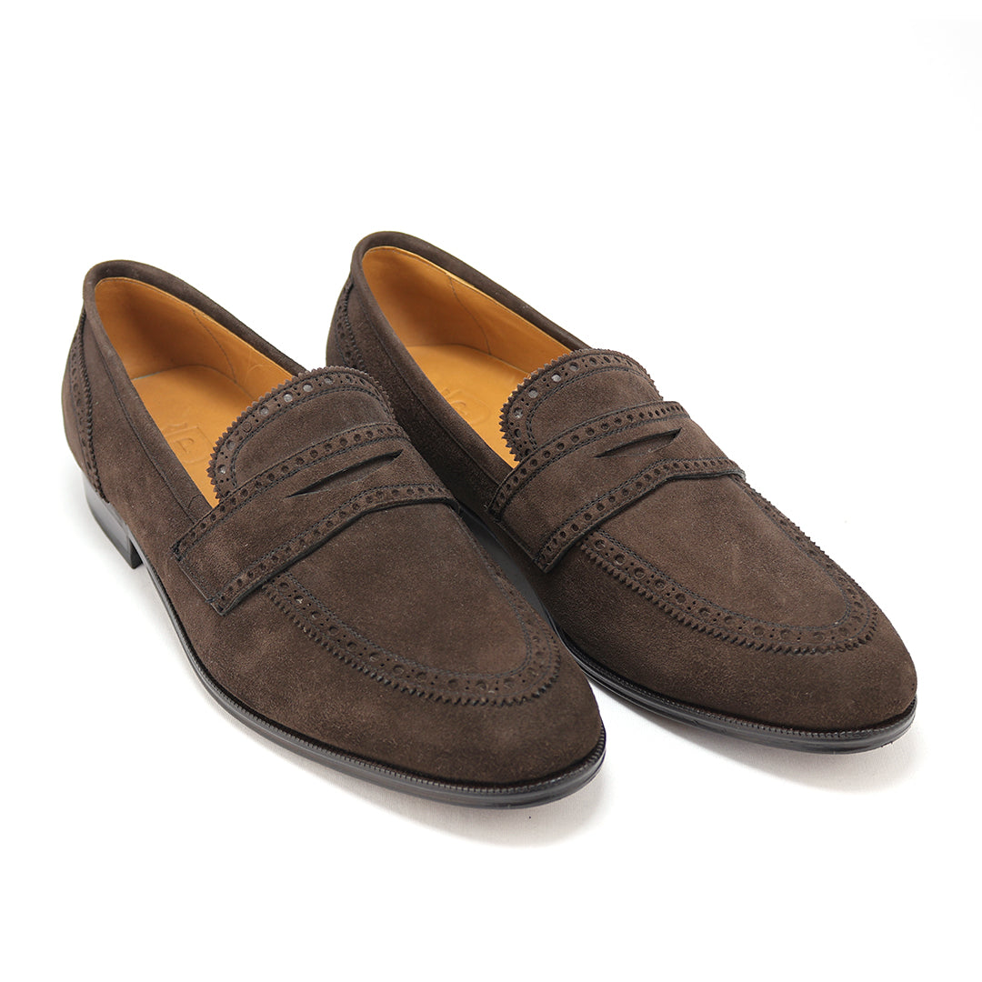 Luxuoso Loafer Christopher em camurça marrom café