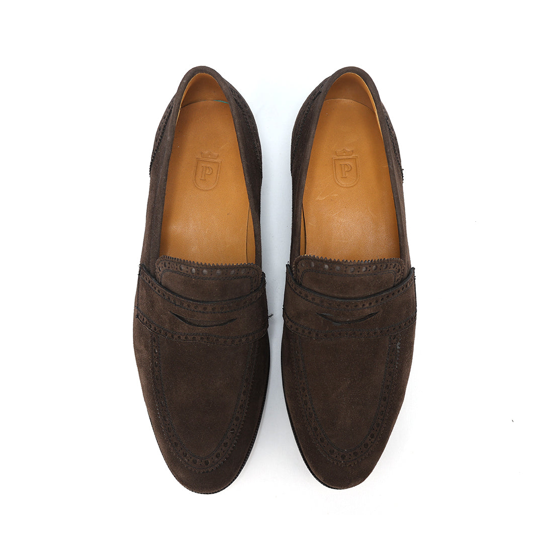 Luxuoso Loafer Christopher em camurça marrom café