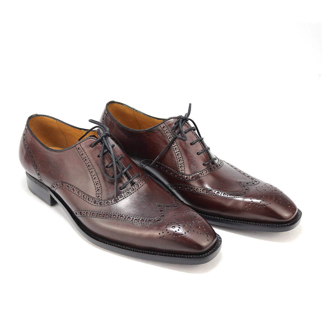 Oxford Full Brogue Charles cor artesanal vinho