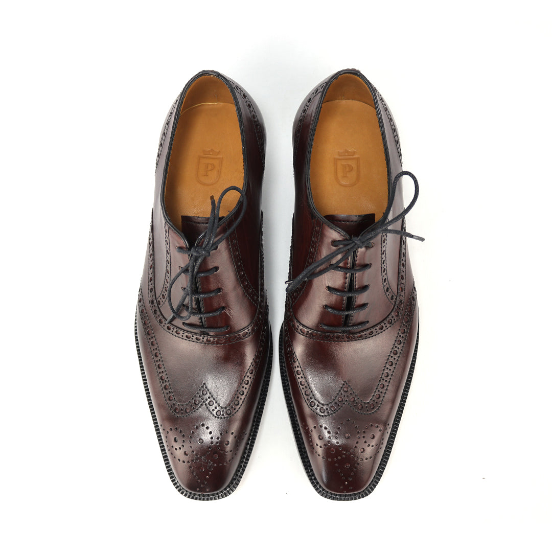 Oxford Full Brogue Charles cor artesanal vinho