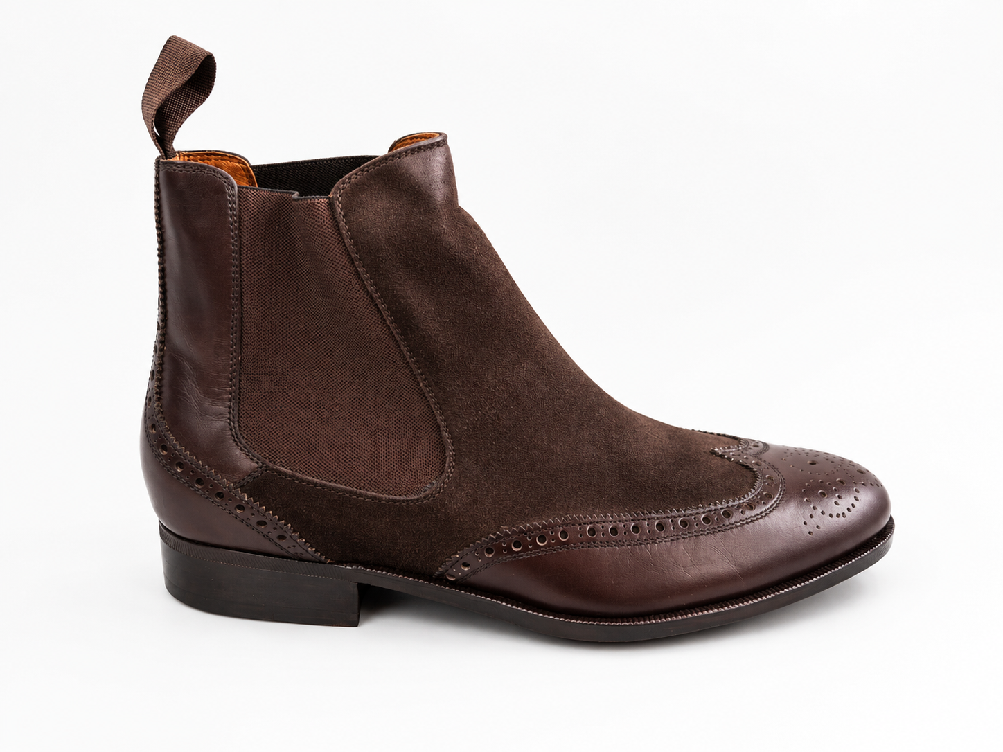 ÚLTIMO PAR TAMANHO 40 Bota Chelsea Brogue - cor marrom café