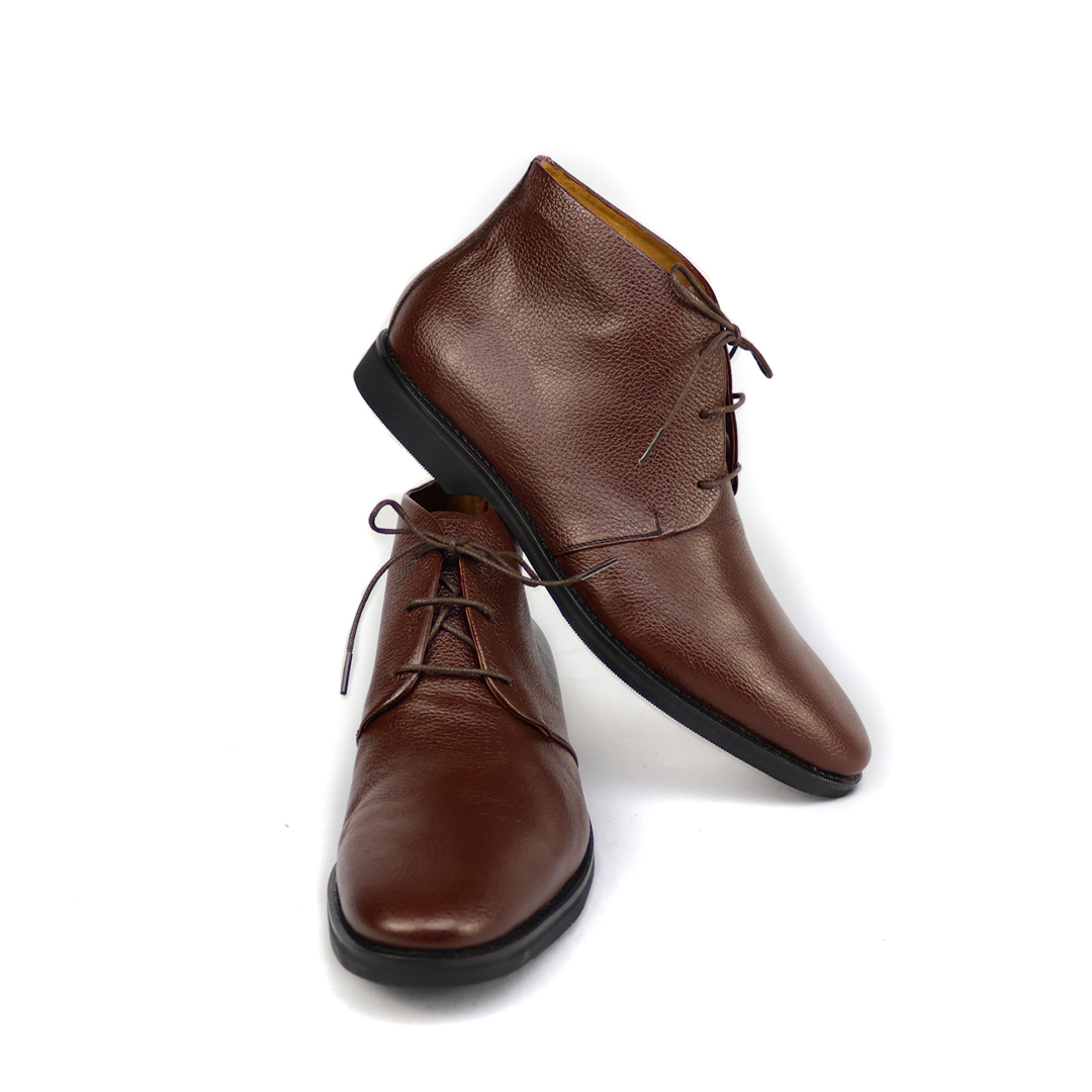 Liverpool Chukka Boot in grained leather, Pinhão color