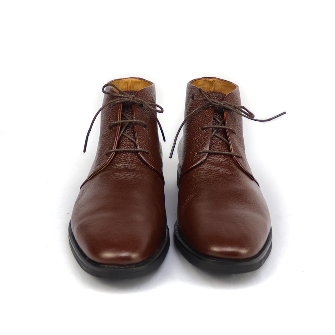 Liverpool Chukka Boot in grained leather, Pinhão color