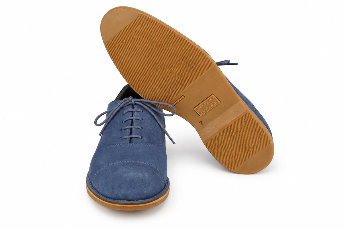 Oxford Cap Toe Summer Casual em Camurça - cor Azul Claro