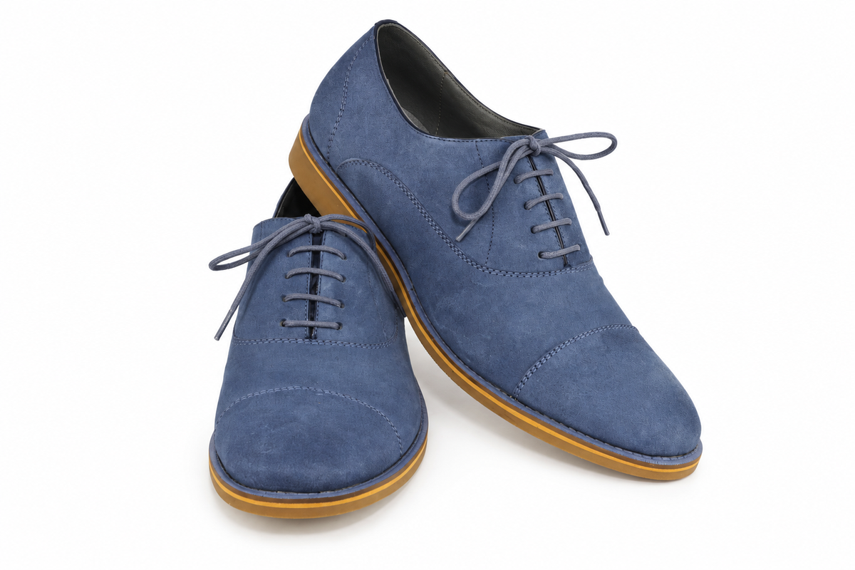 Oxford Cap Toe Summer Casual em Camurça - cor Azul Claro