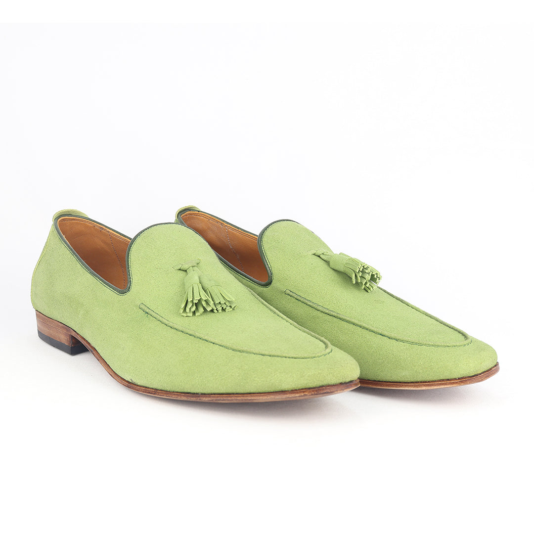 ÚLTIMO PAR TAMANHO 39 Tassel Loafer Martino - camurça cor Verde Limão