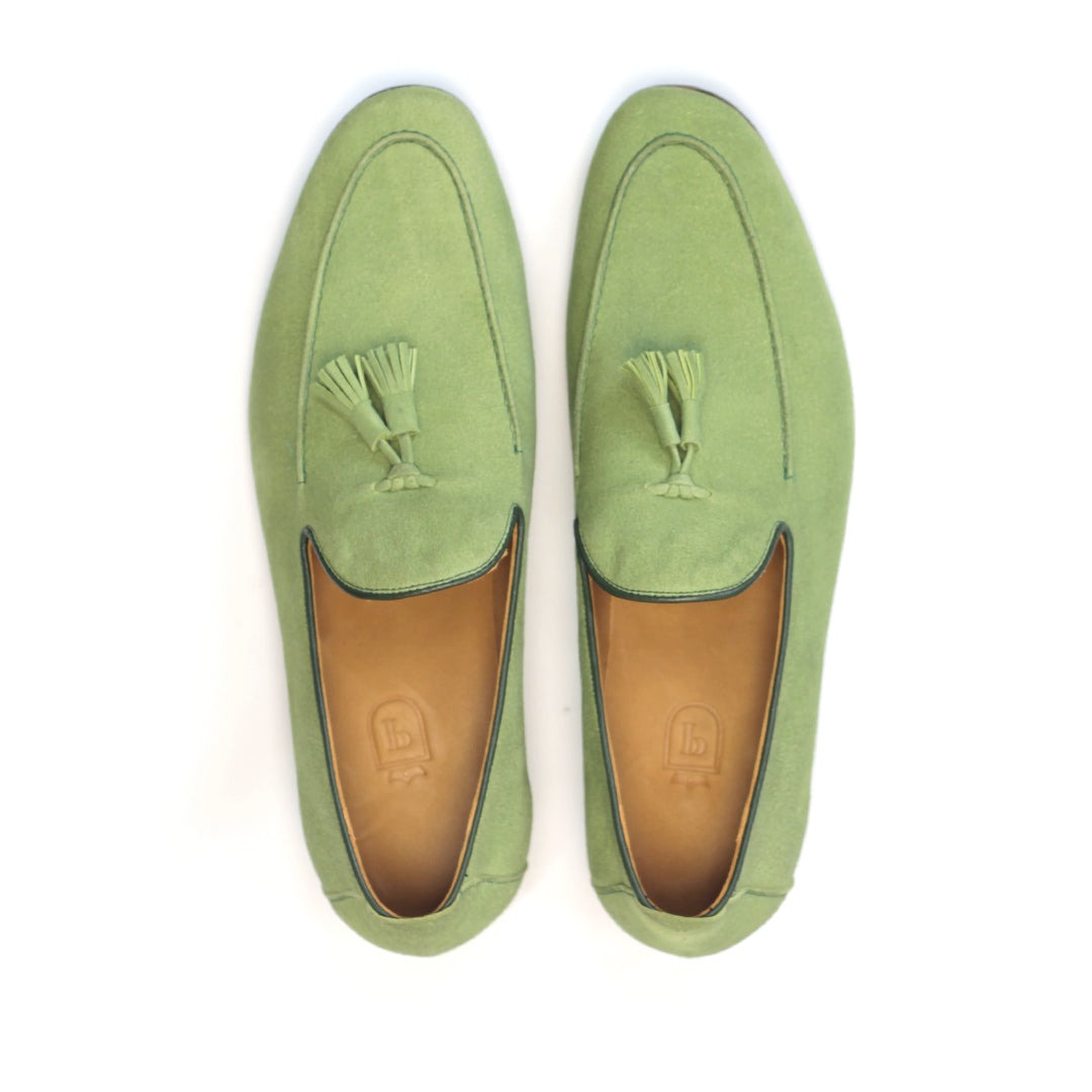 ÚLTIMO PAR TAMANHO 39 Tassel Loafer Martino - camurça cor Verde Limão