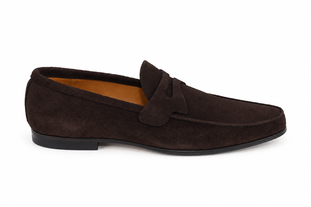 Mocassim Milão em camurça suede - cor Marrom Ganache