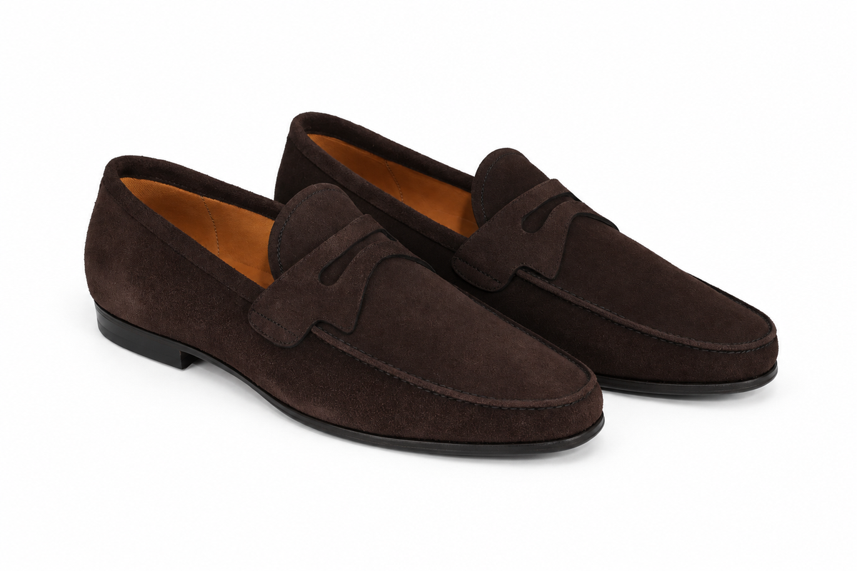 Mocassim Milão em camurça suede - cor Marrom Ganache