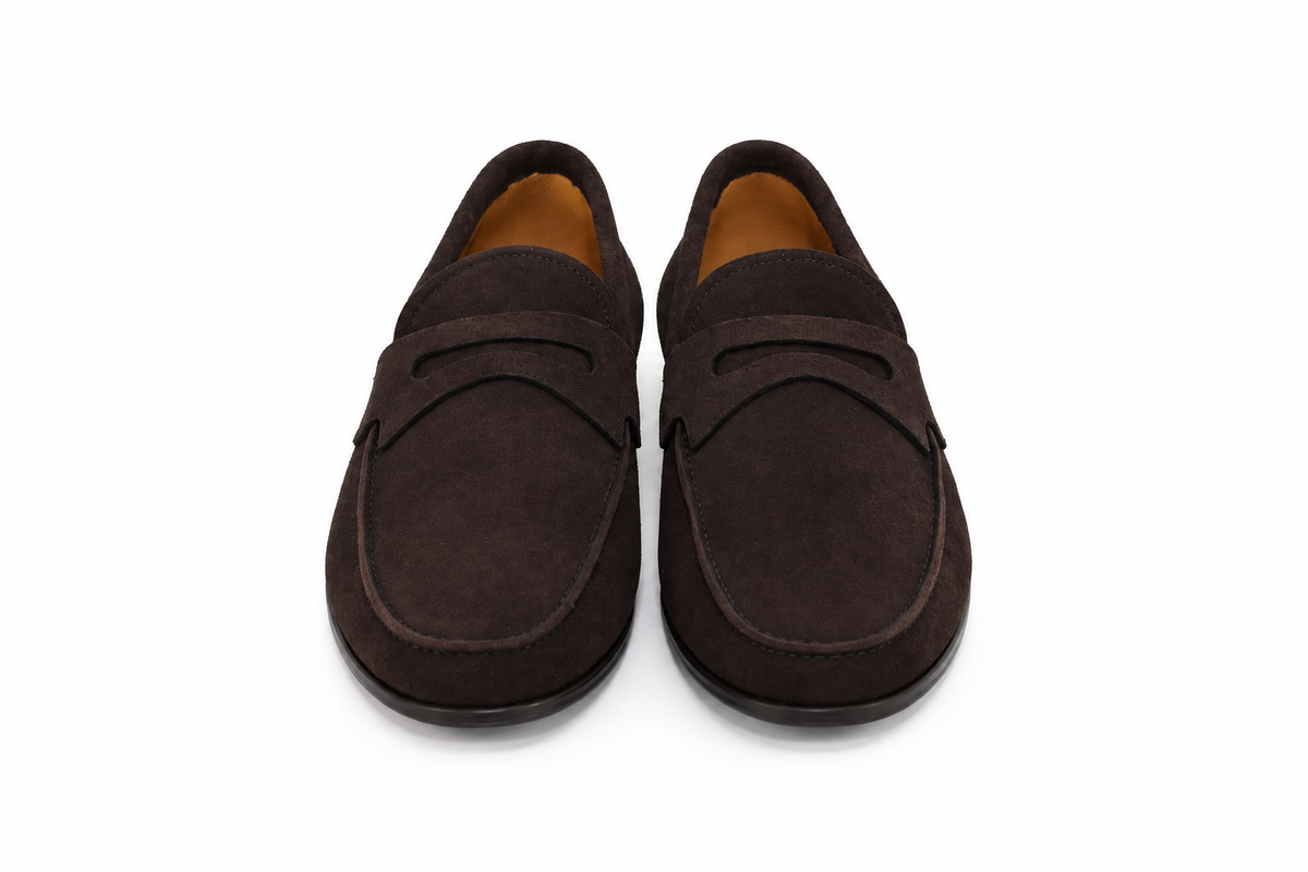 Mocassim Milão em camurça suede - cor Marrom Ganache