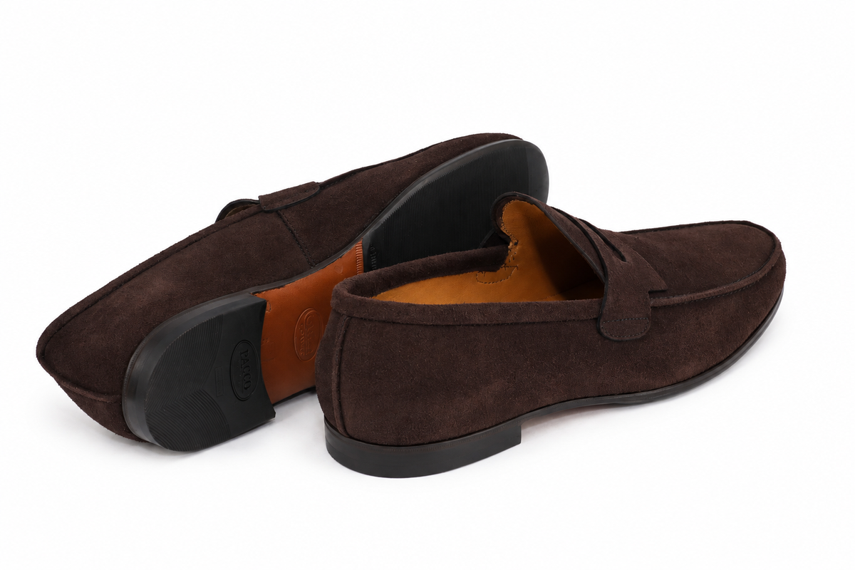 Mocassim Milão em camurça suede - cor Marrom Ganache