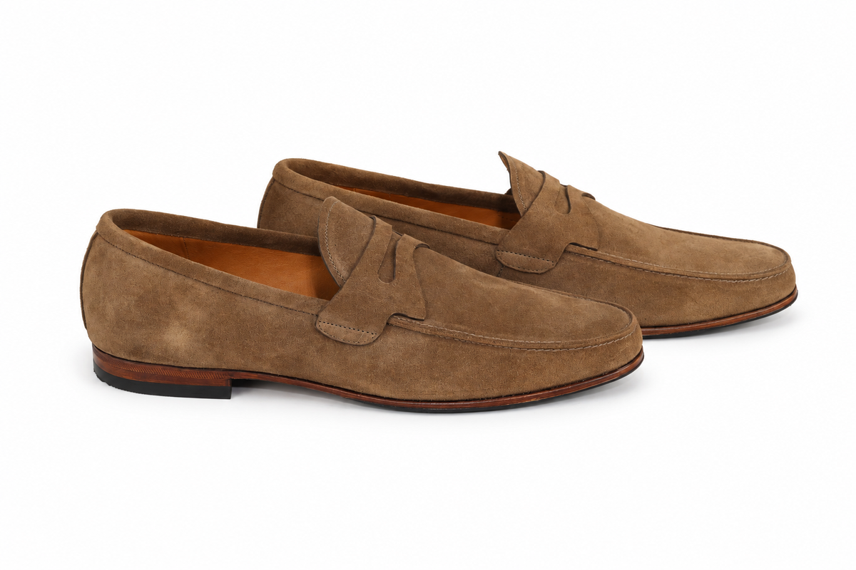 Mocassim Milão em camurça suede - cor Pecan